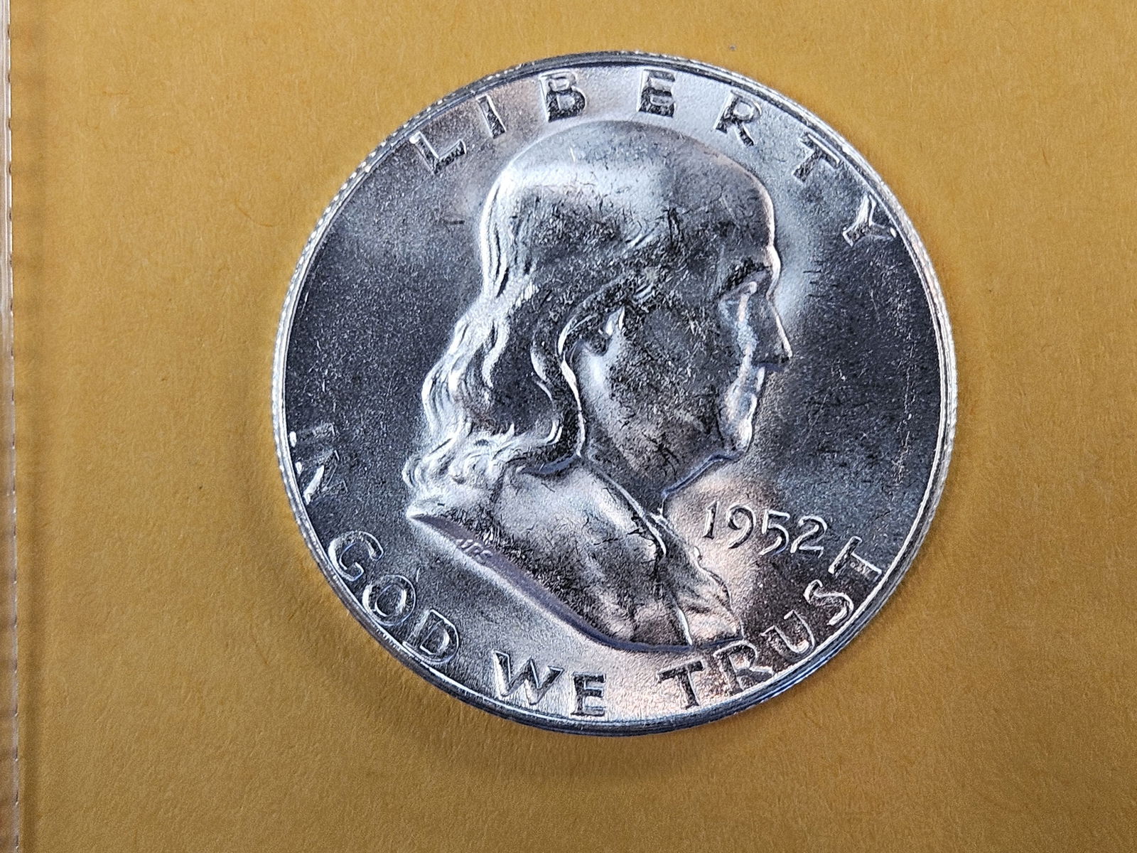 GEM Brilliant Uncirculated 1952-S Franklin silver Half Dollar (1 of 6)