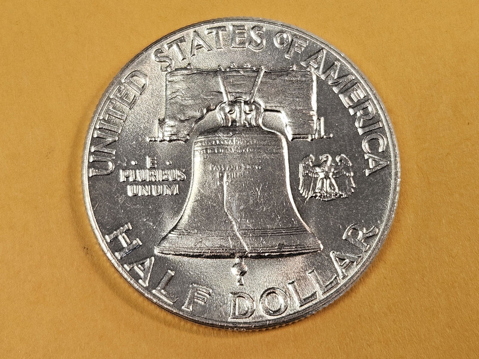 Choice Brilliant Uncirculated 1949 Franklin silver half dollar FBL - 5