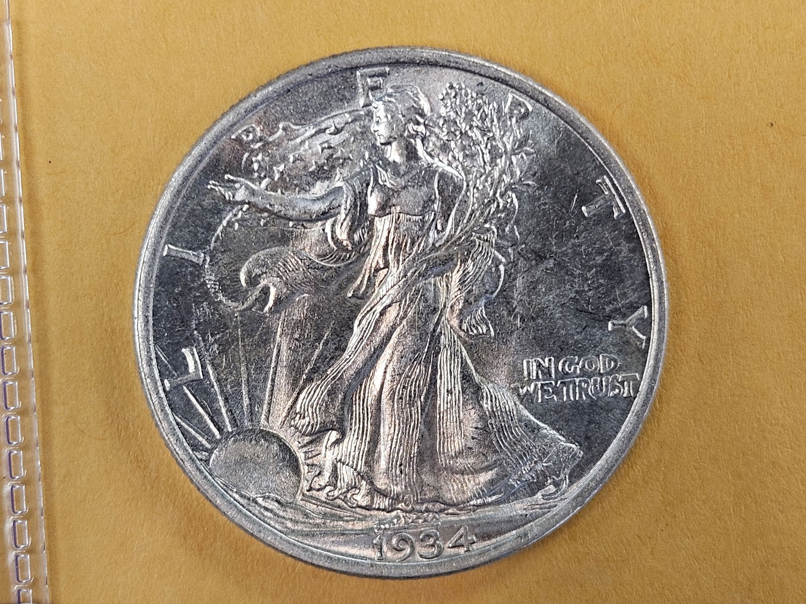 Choice Brilliant Uncirculated 1934 Walking Liberty half Dollar - 5