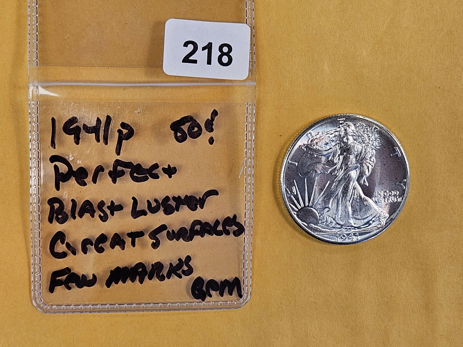 ** GEM BRILLIANT Uncirculated 1941 Walking Liberty Half Dollar - 2