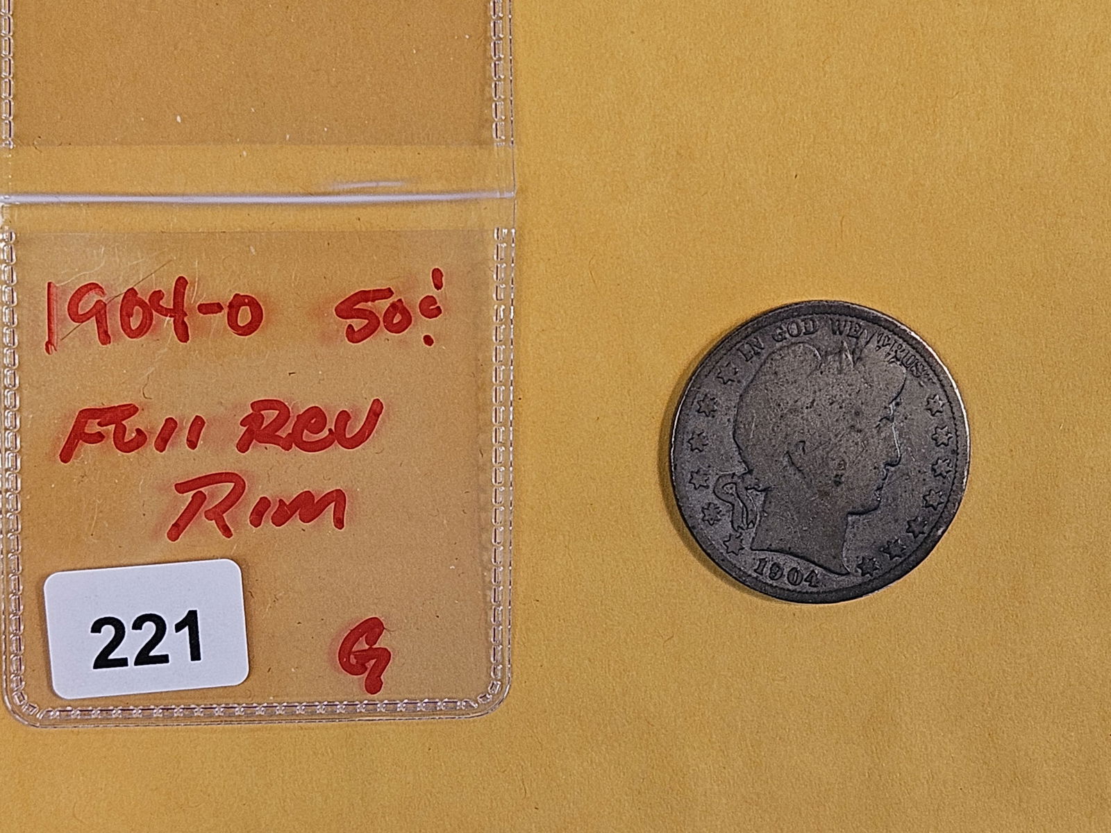 Better date 1904-O Barber half Dollar in Good - 2