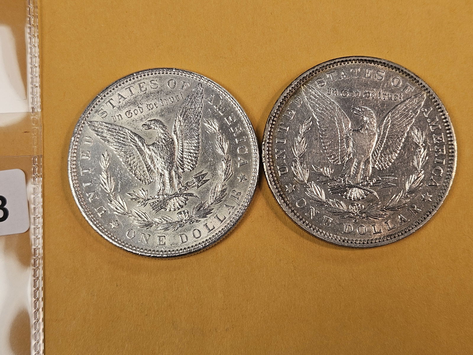 Two About Uncirculated Morgan Silver Dollars - 2