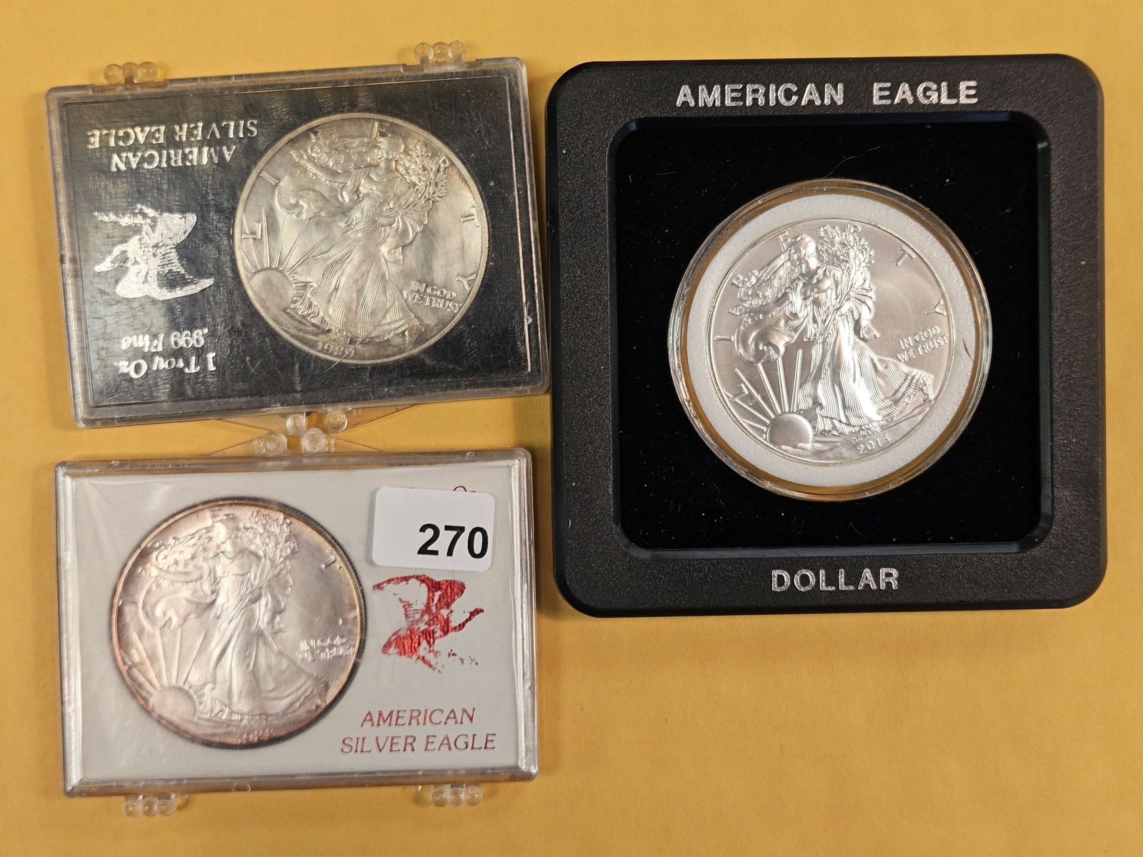 Three Brilliant Uncirculated American Silver Eagles (1 of 2)