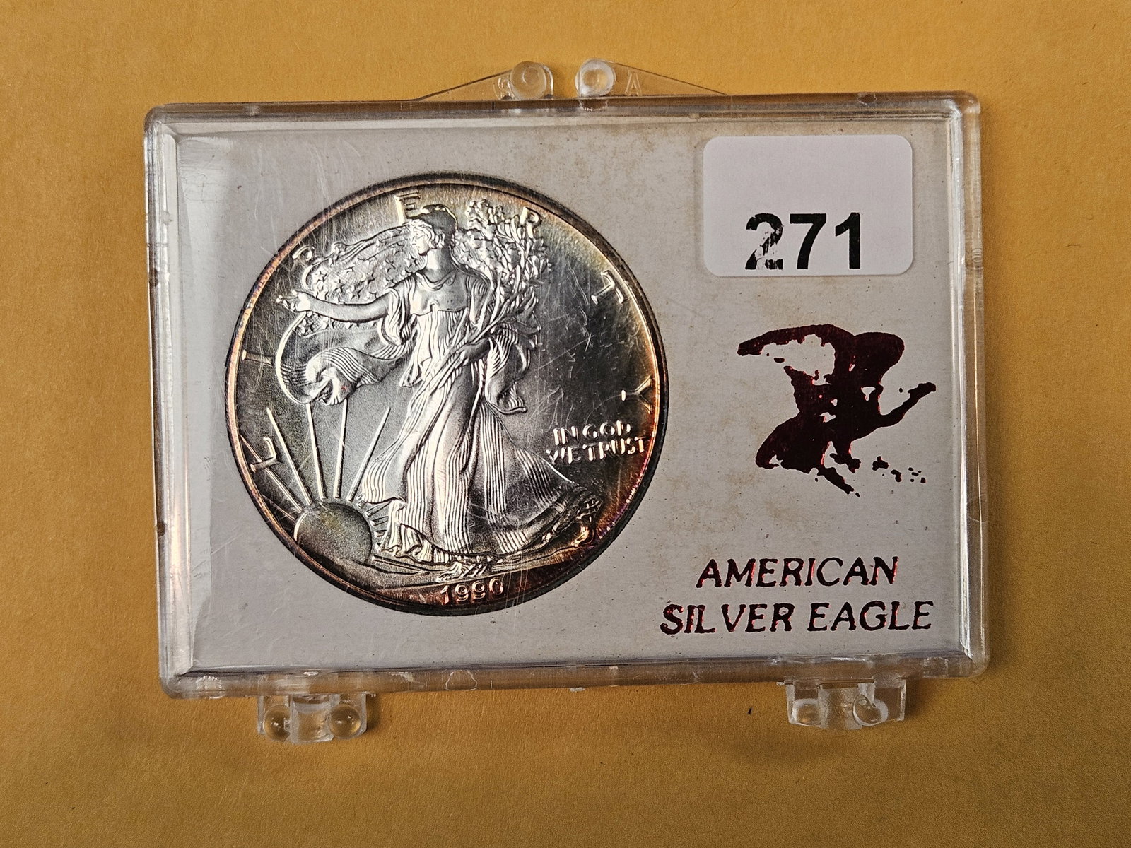 GEM Brilliant Uncirculated 1990 American Silver Eagles: Cool toning 