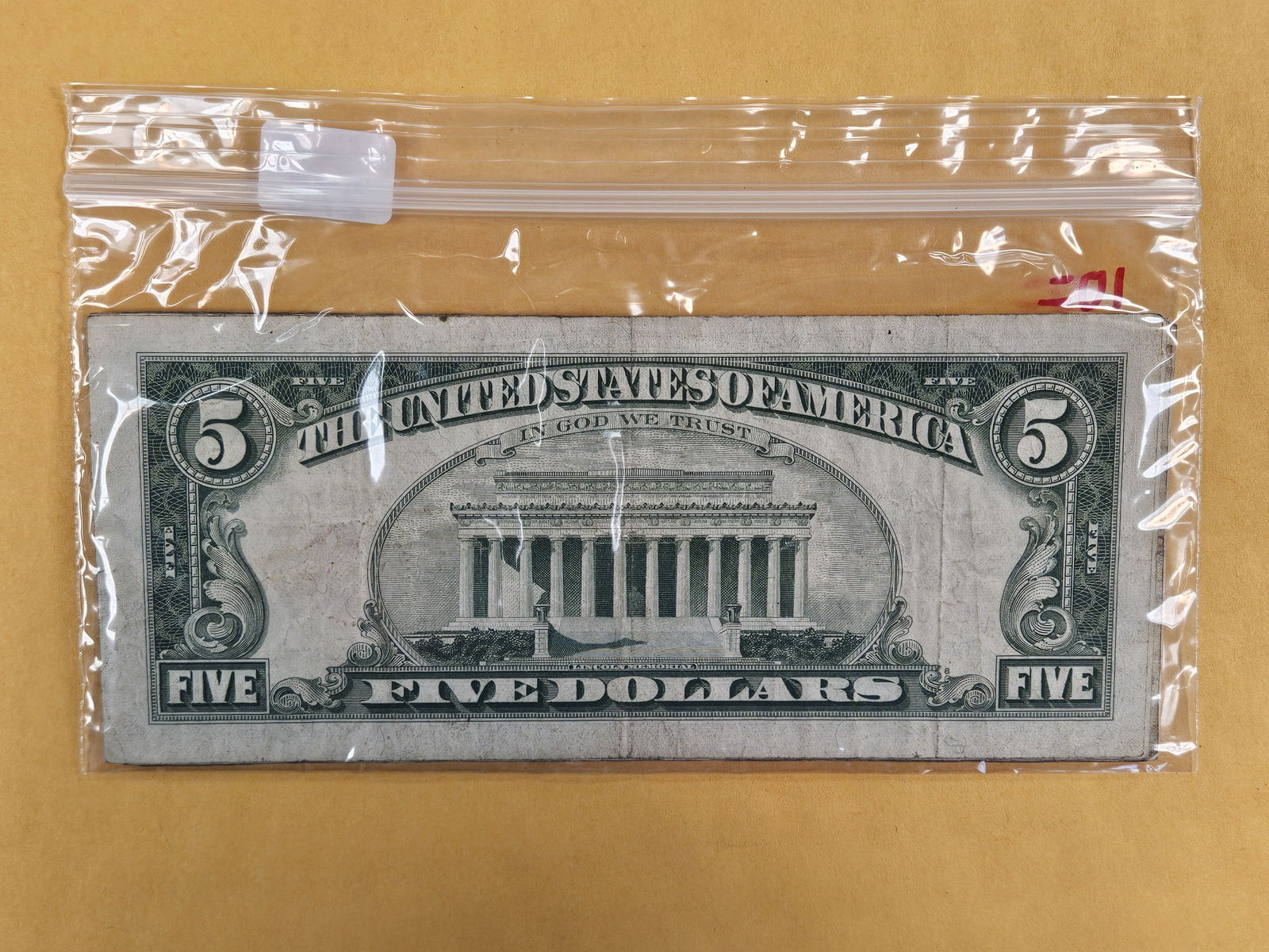 Ten $5 US Note Red Seals - 2