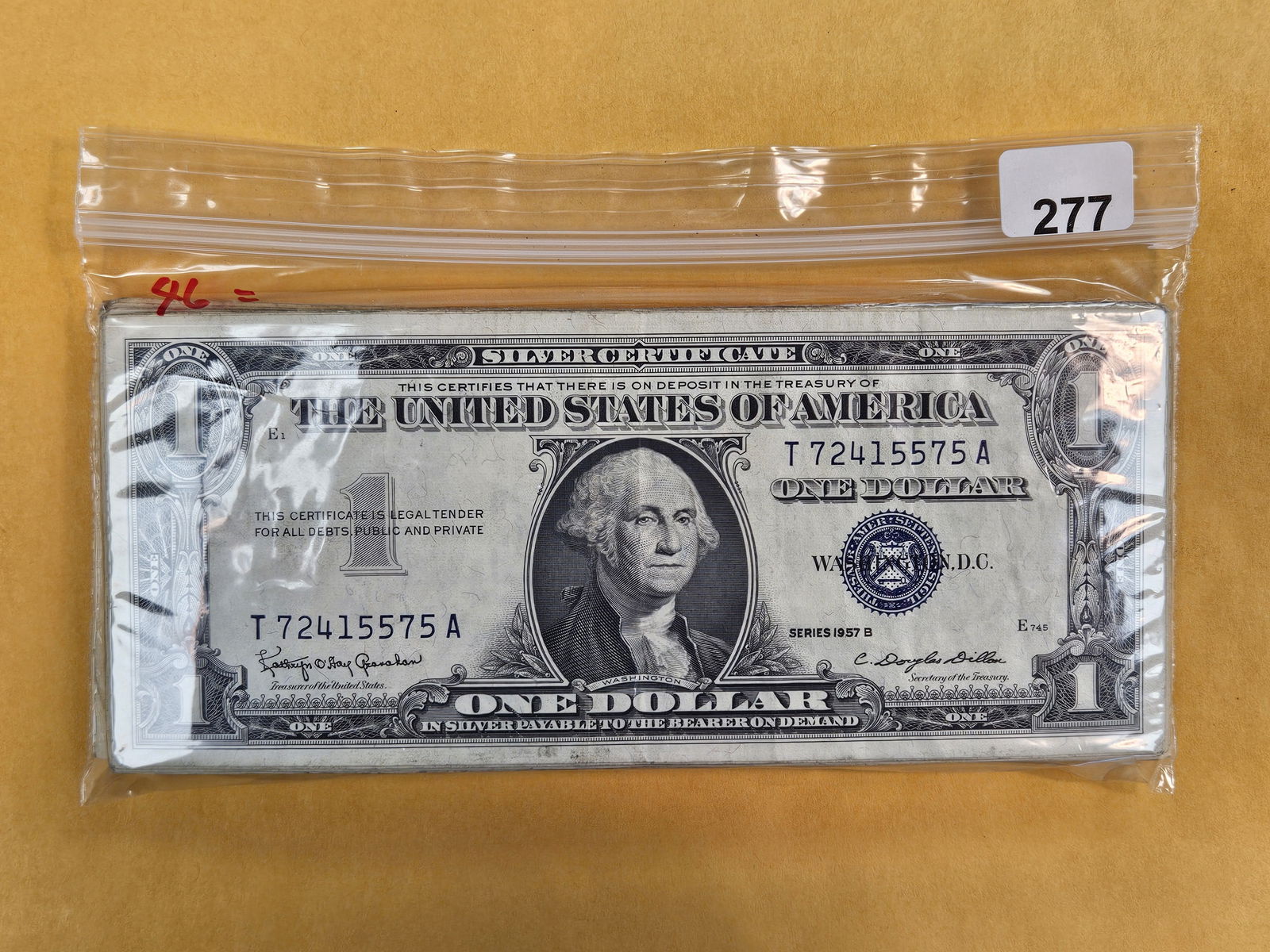 Forty-six $1 Silver Certificates: Average Circulation 