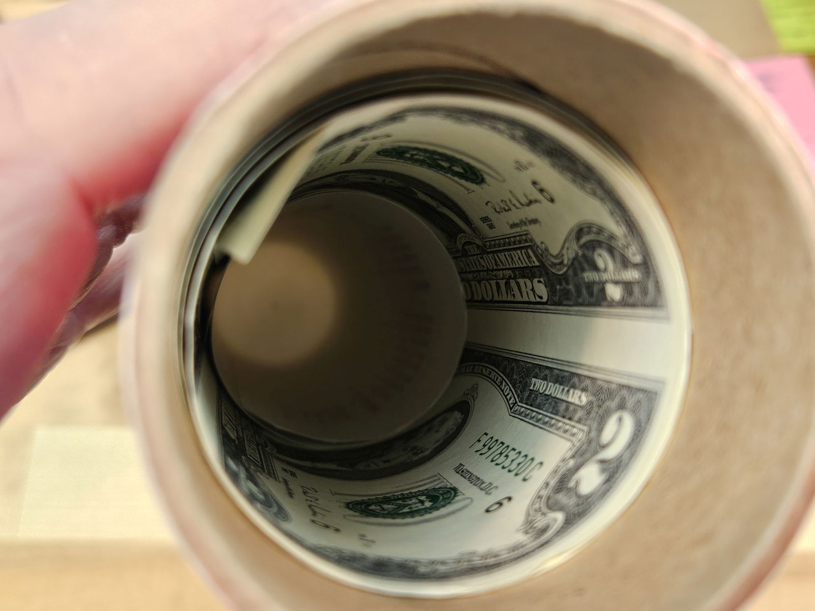 Uncut Roll! Crisp Uncirculated, uncut sheet of $2 US notes - 3