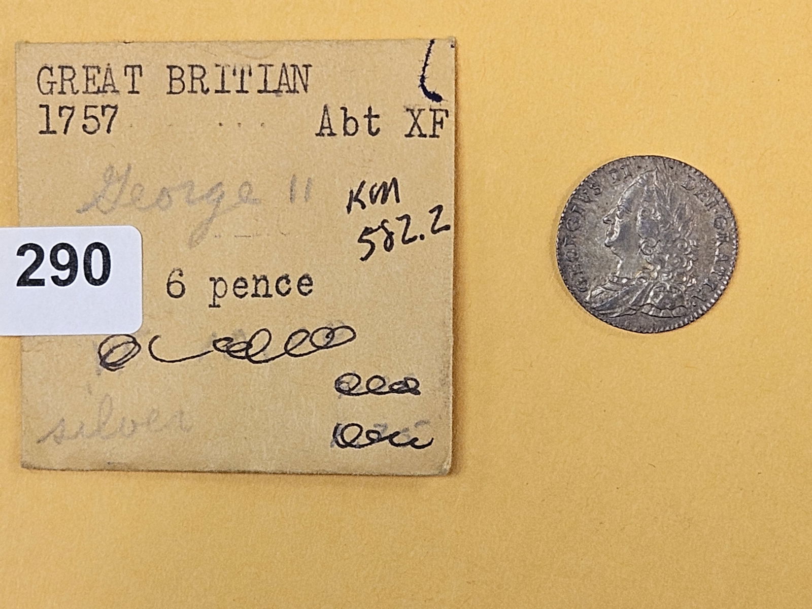 1757 Great Britain silver 6 pence - 2