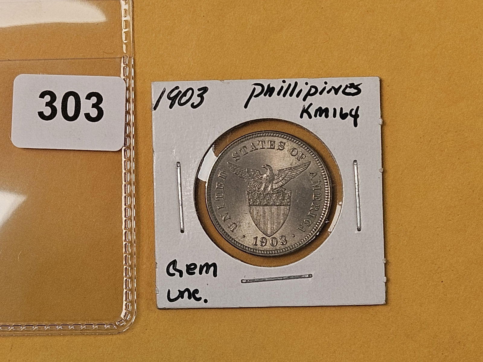 GEM Uncirculated 1903 Philippines five centavos - 2