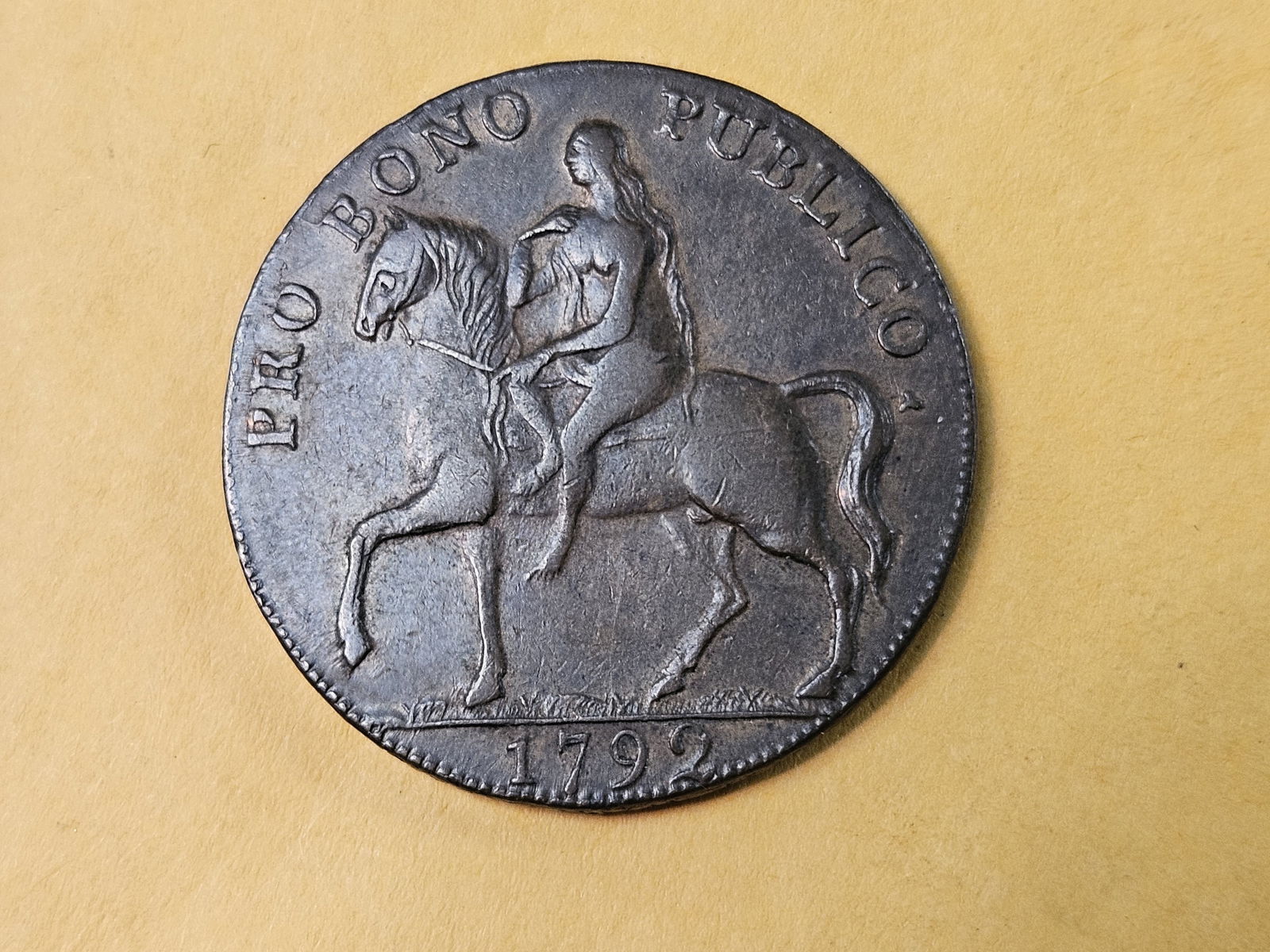 CONDER TOKEN! 1792 Copper halfpenny token in About Uncirculated plus: Warwickshire. Birmingham Coventry 