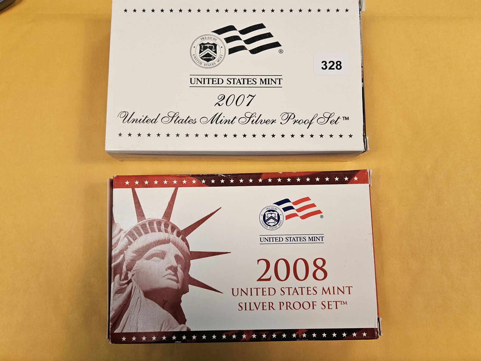 2007 and 2008 US SILVER proof Sets (1 of 1)