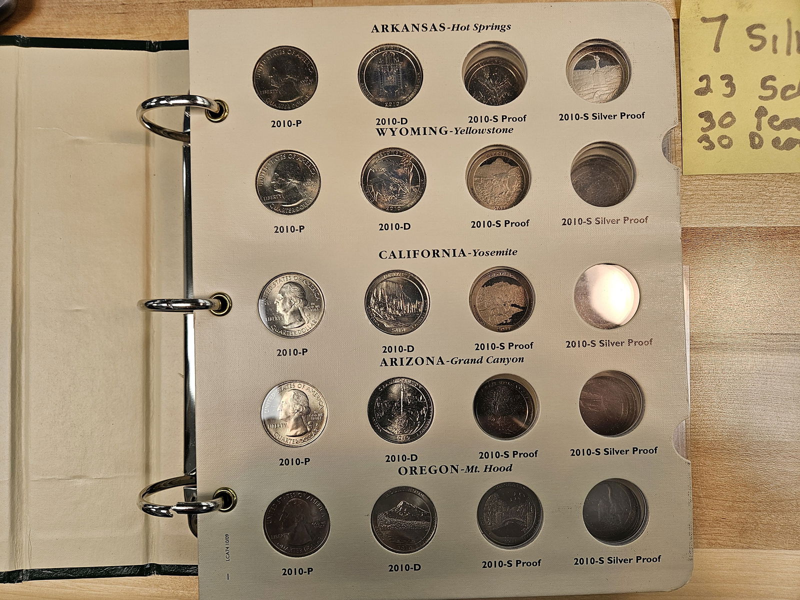 Mostly full America's National Park Quarter Album - 2