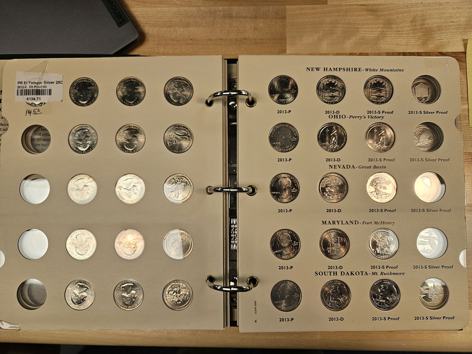 Mostly full America's National Park Quarter Album - 5