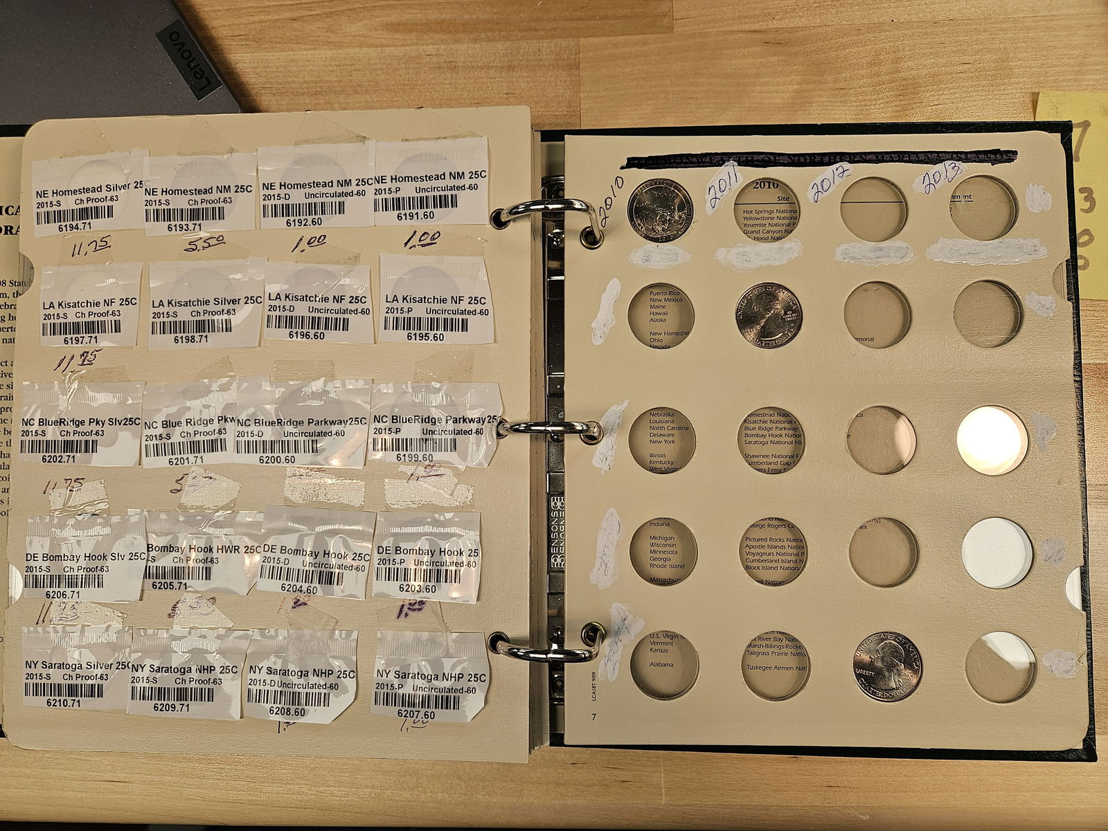 Mostly full America's National Park Quarter Album - 8