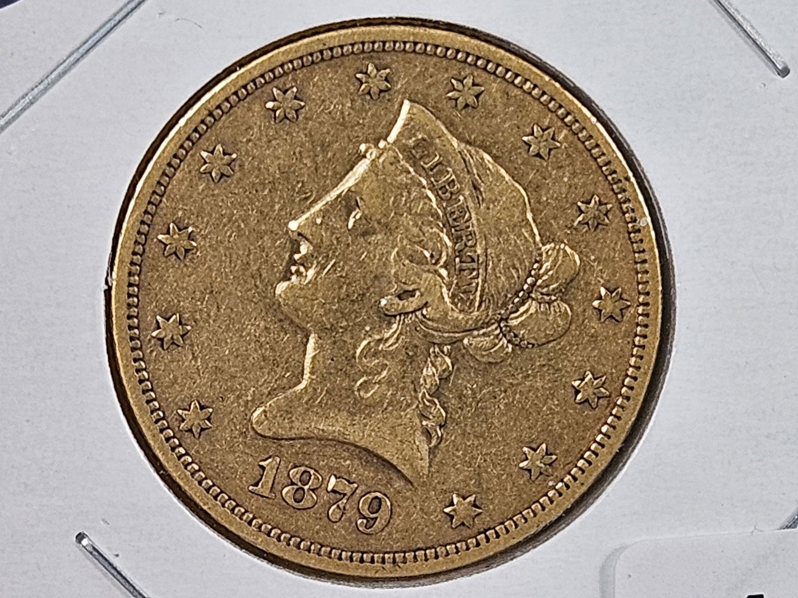GOLD! 1879-S Gold Liberty Head Ten Dollar Eagle: Lightly circulated