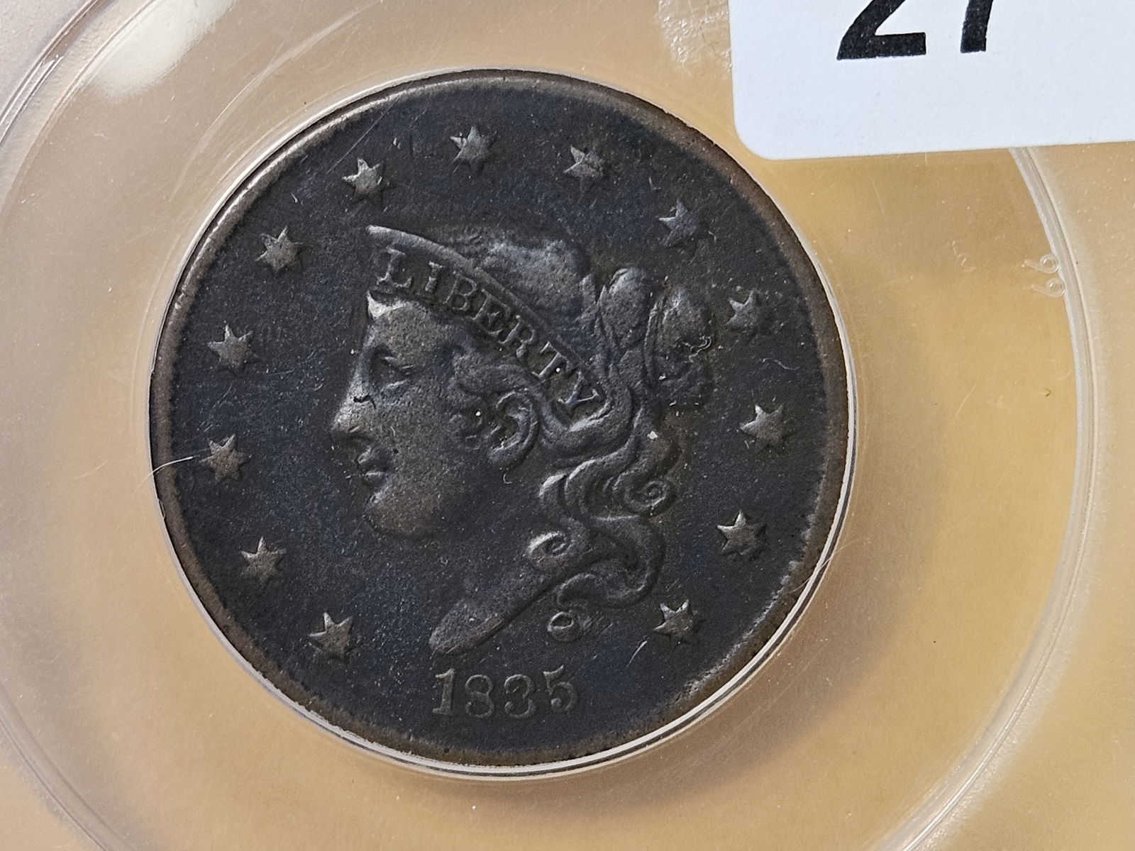 ANACS 1835 Large Cent in Very Fine - 25 (1 of 4)