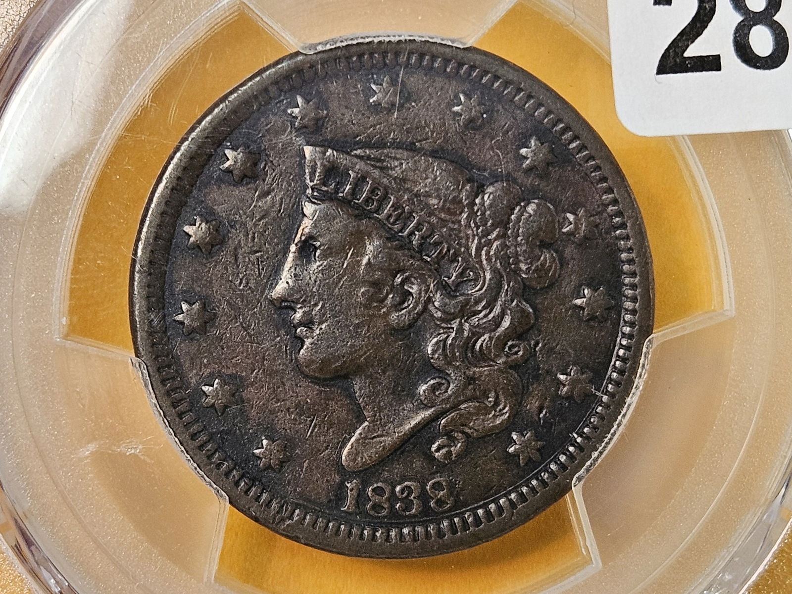 PCGS 1838 Large Cent in Very Fine - details: Looks pretty good! 
