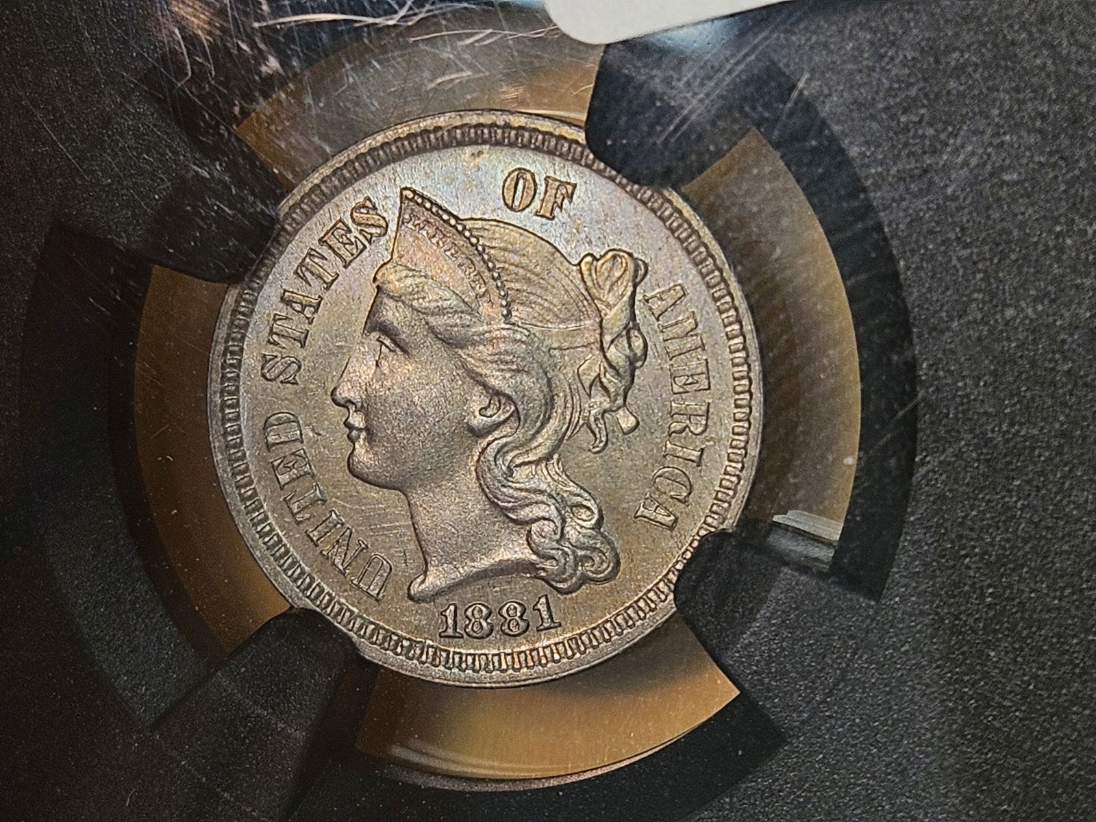 ** NGC VAULTBOX ** 1881 Three Cent Nickel in Proof 62! - 6