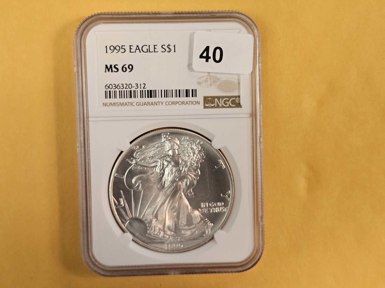 NGC 1995 American Silver Eagle in Mint State 69 (1 of 2)