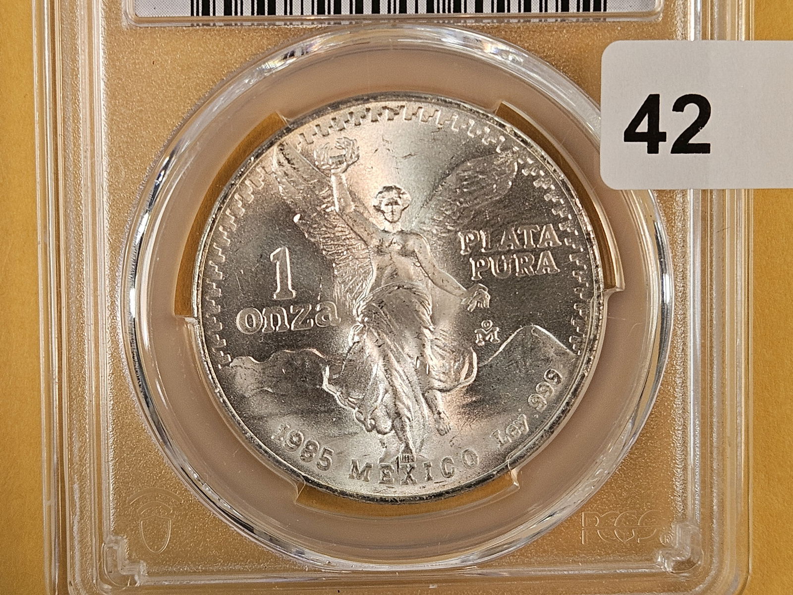 * GEM PCGS 1985-Mo Mexico silver Onza in Mint State 66: Libertad! 