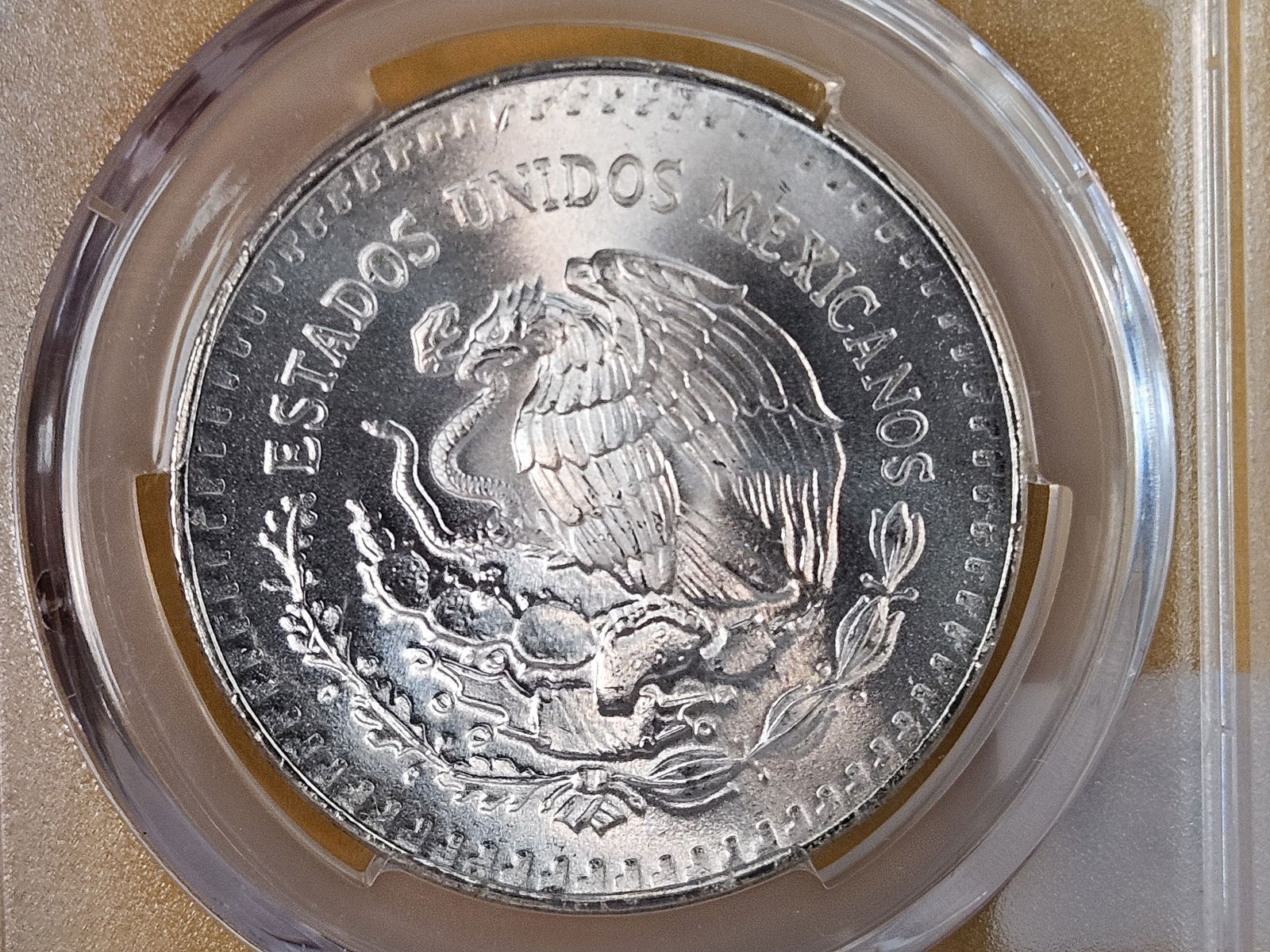* GEM PCGS 1985-Mo Mexico silver Onza in Mint State 66 - 4