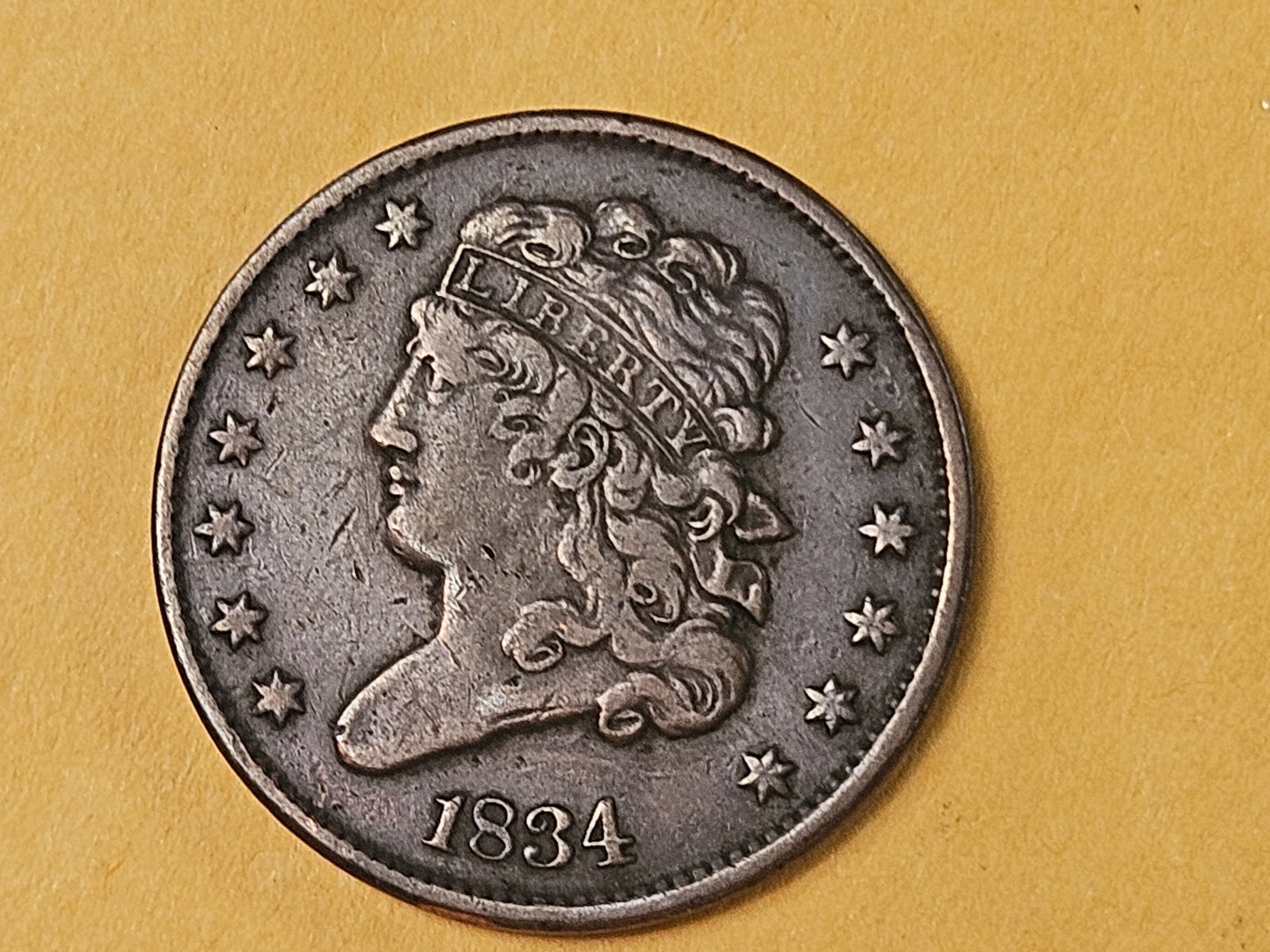 1834 Classic Head Half cent in Very Fine - 30 (1 of 5)