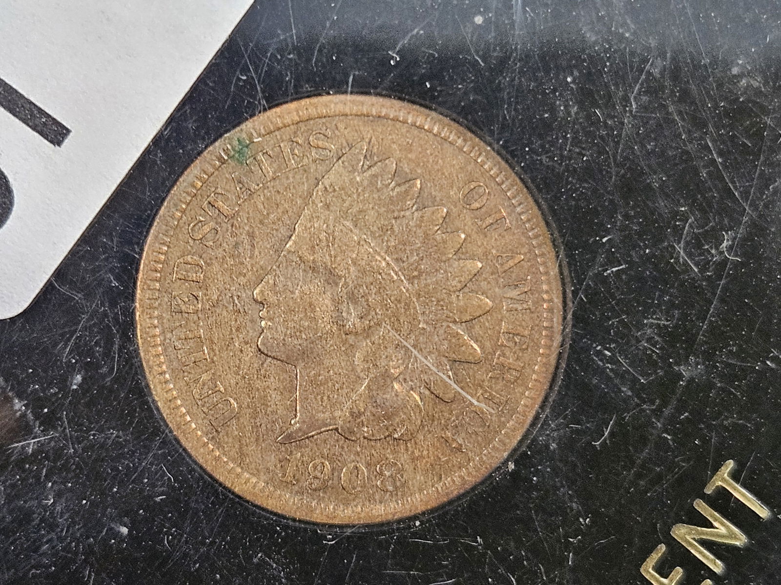 * KEY DATE * 1908-S Indian Cent in Very Fine: Next to last year issue. Possibly cleaned 