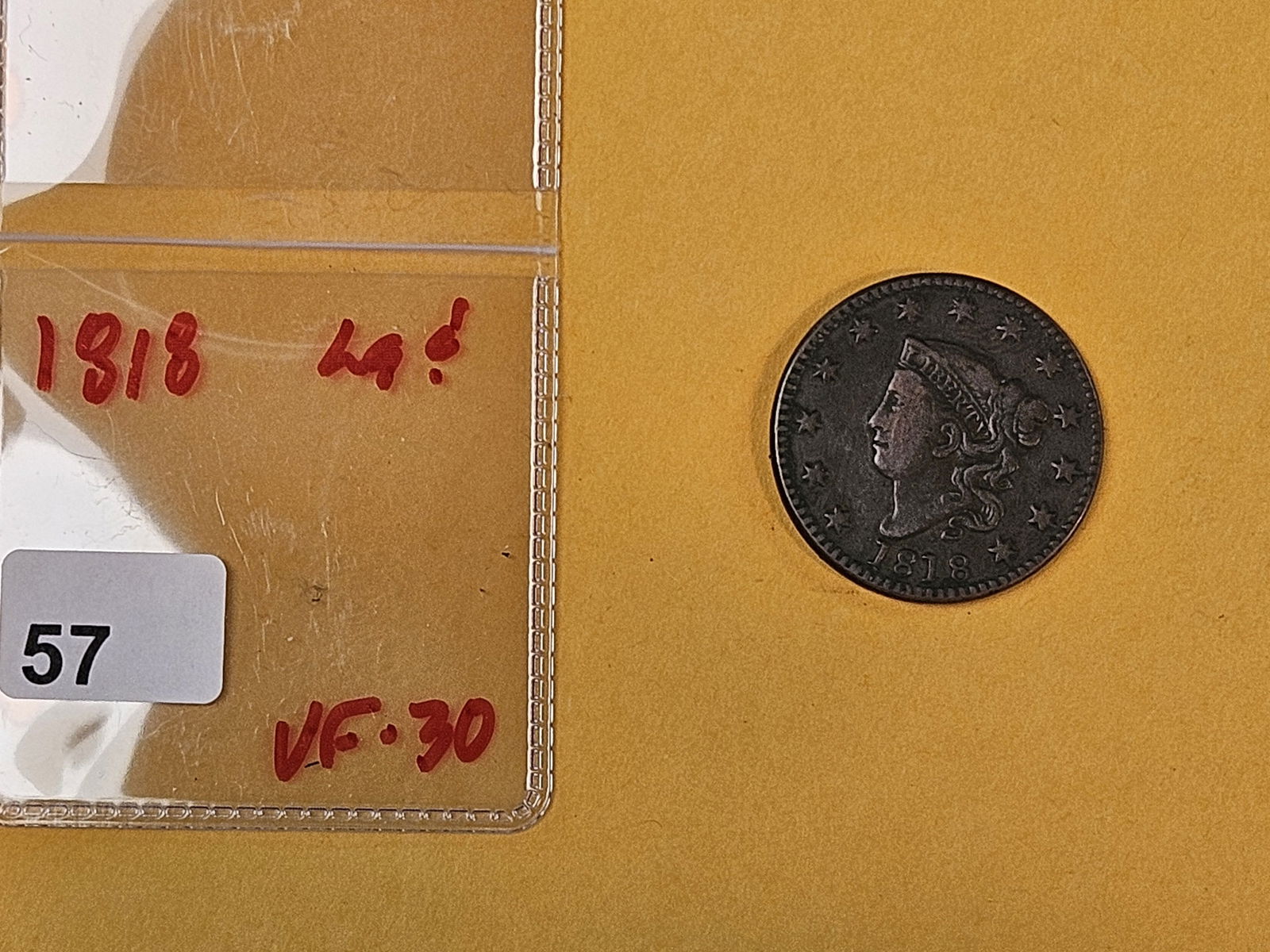 1818 Coronet Head Large Cent - 2