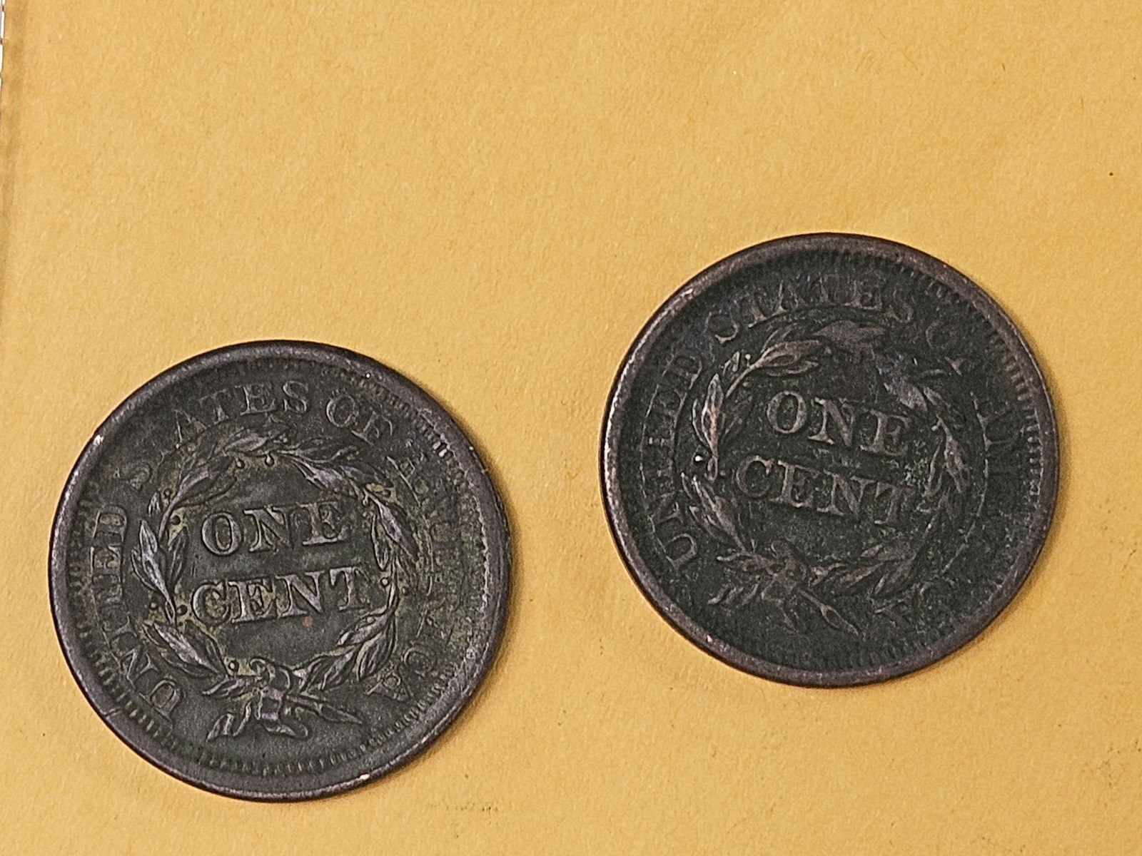 1848 and 1851 Braided Hair large Cents - 5