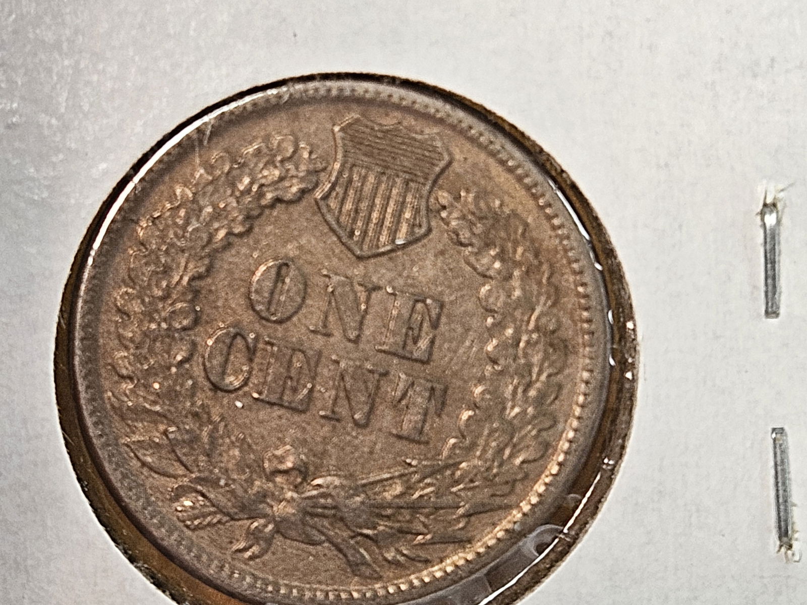 Nice 1861 Copper-Nickel Indian Cent in About Uncirculated plus - 7