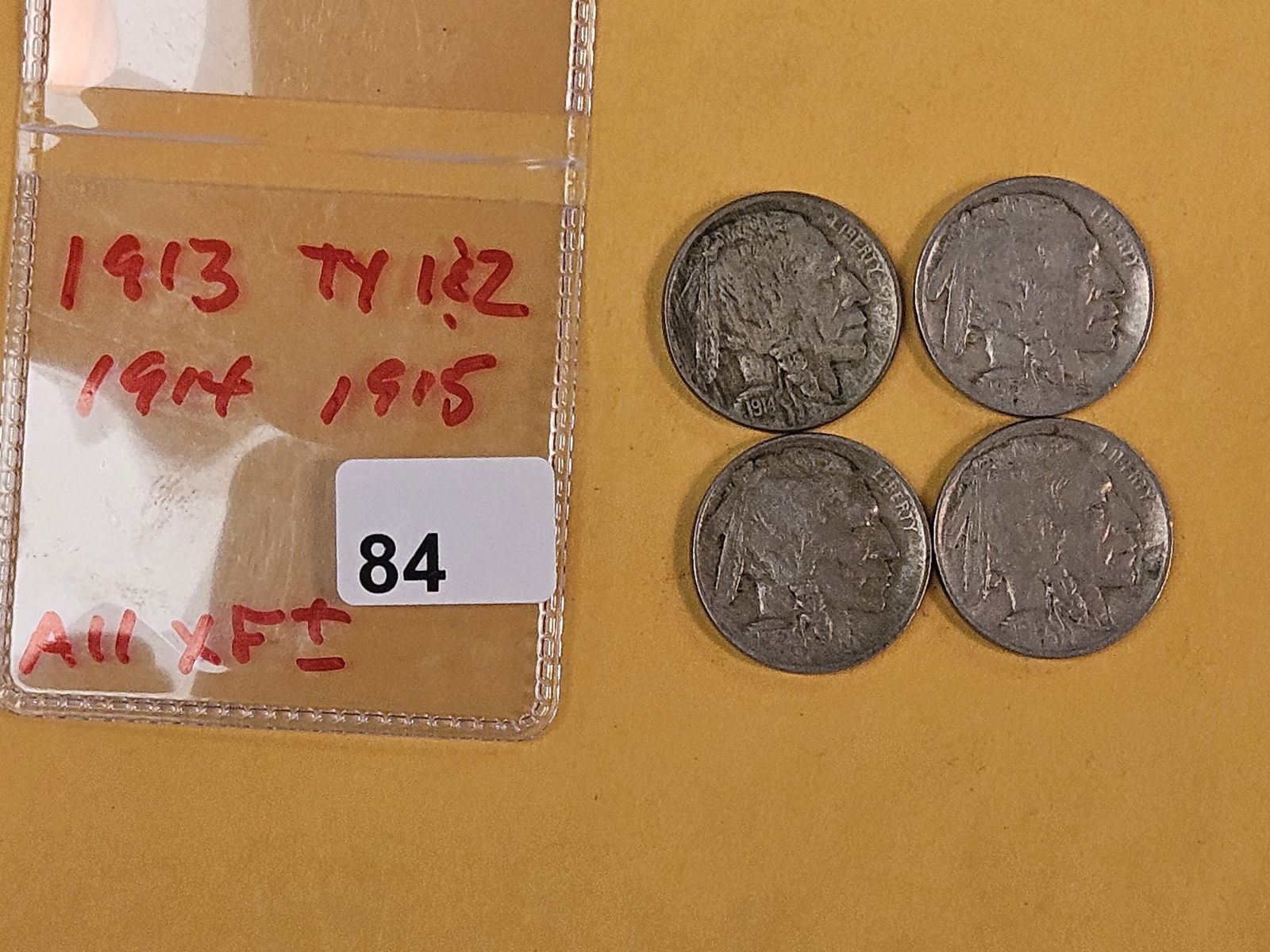 Four early date Buffalo Nickels in Extra Fine - 2