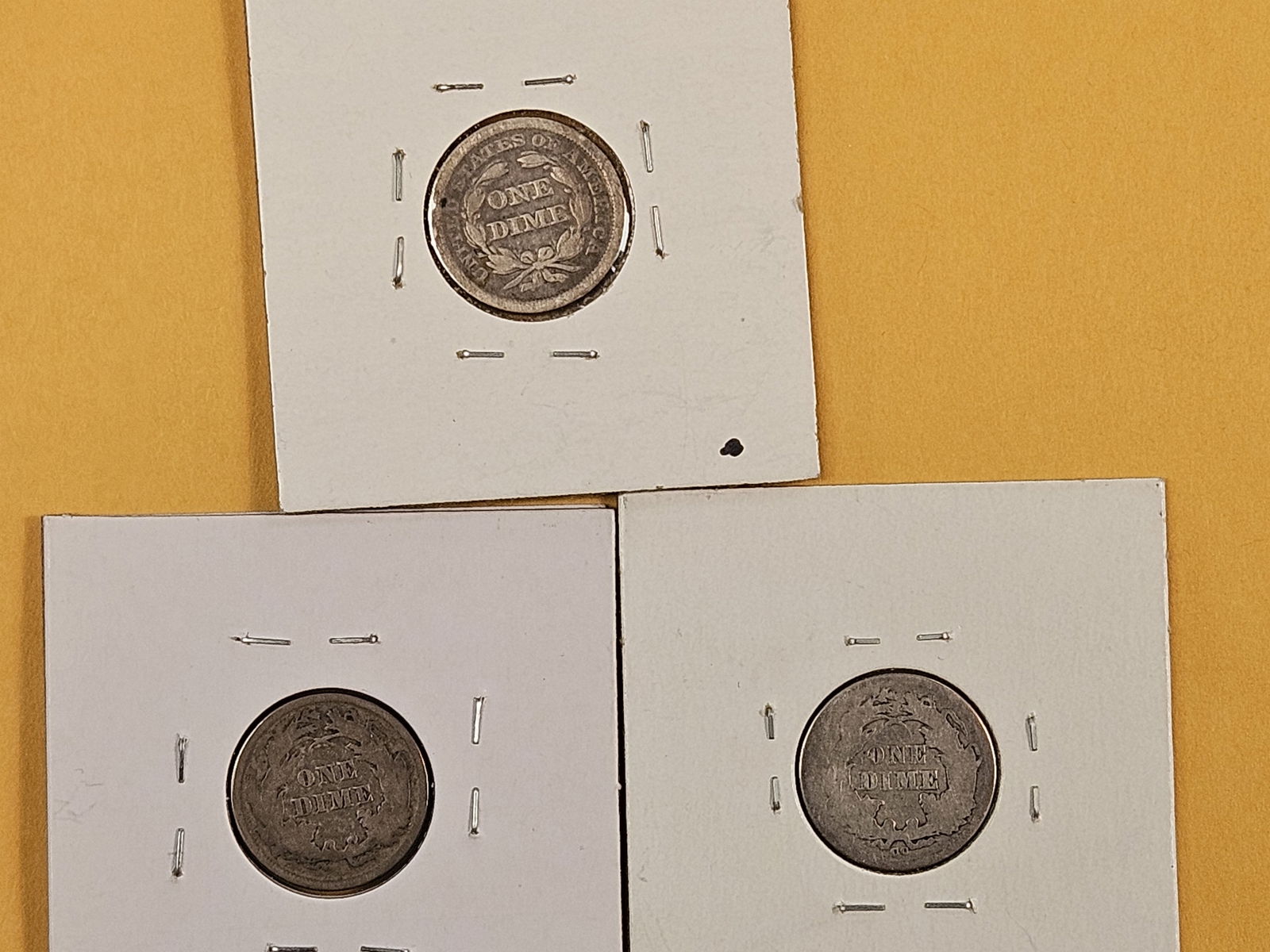 Three Seated Liberty Silver Dimes - 5