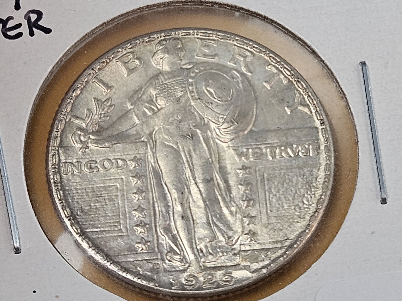 Choice Brilliant AU-BU 1926-D Standing Liberty Quarter - 3