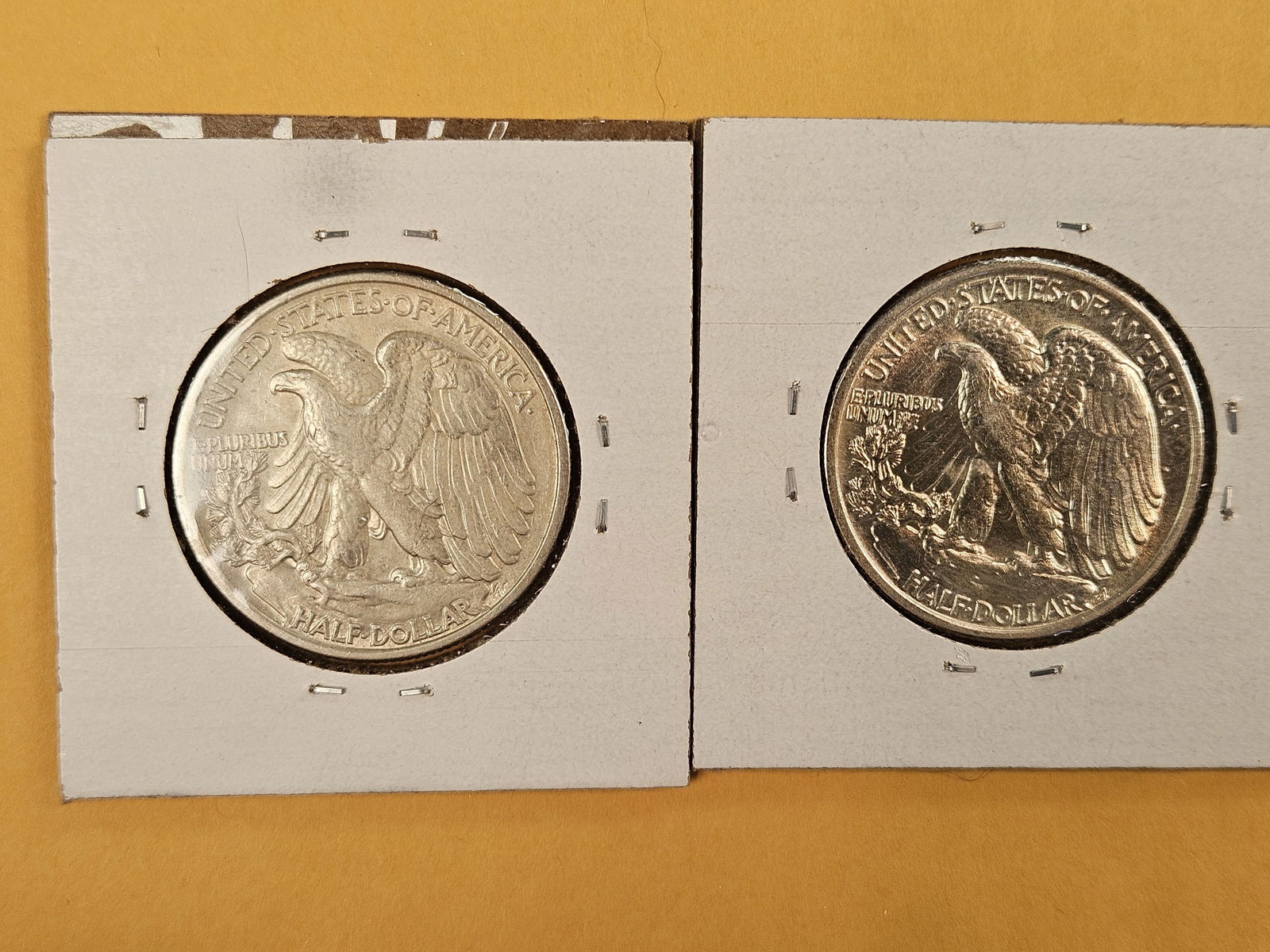 Two Bright Au-BU silver Walking Liberty Half Dollars - 3