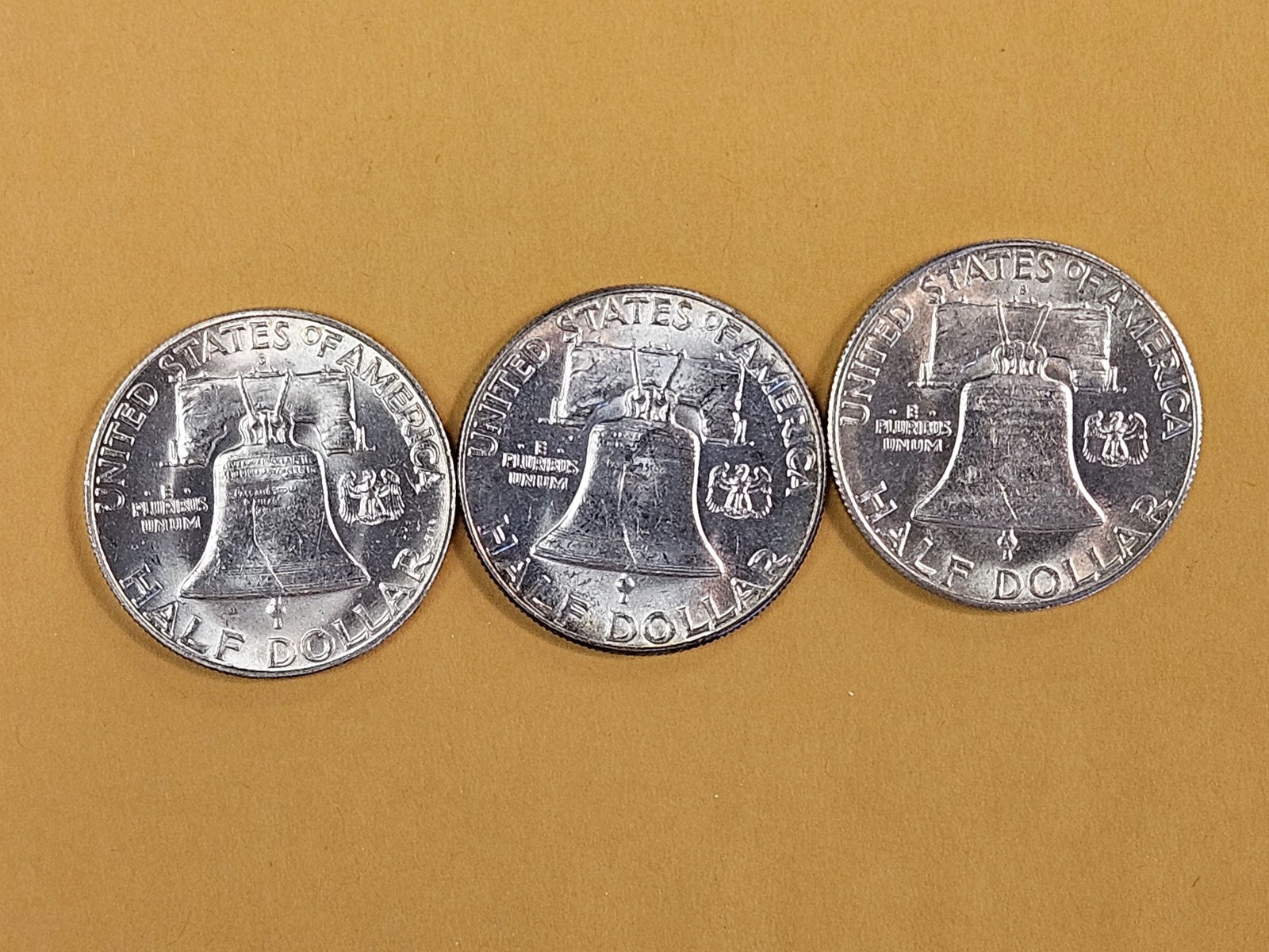 Three Brilliant Uncirculated plus Franklin Silver Half Dollars - 4
