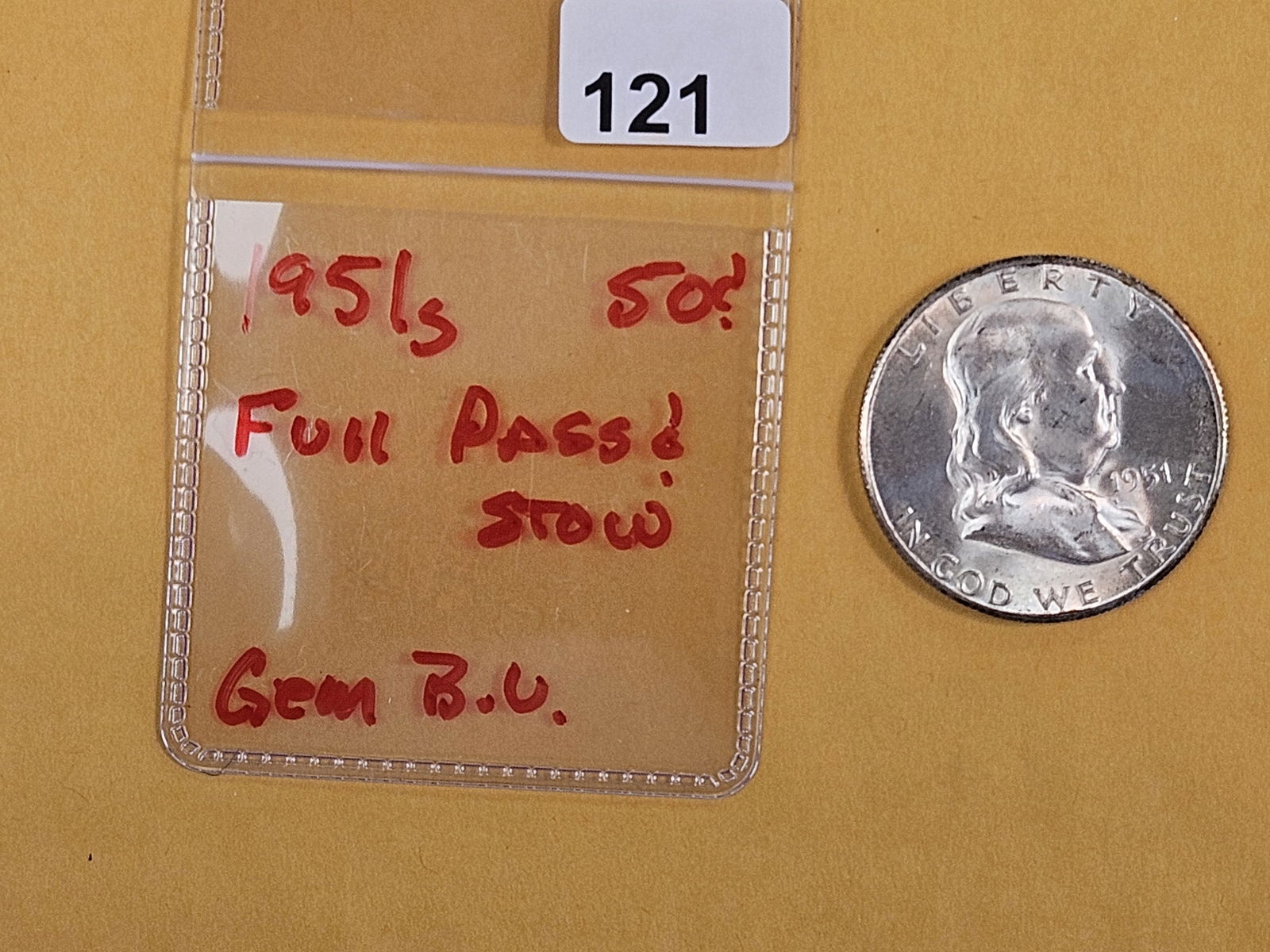 GEM Brilliant Uncirculated 1951-S Franklin half Dollar - 2