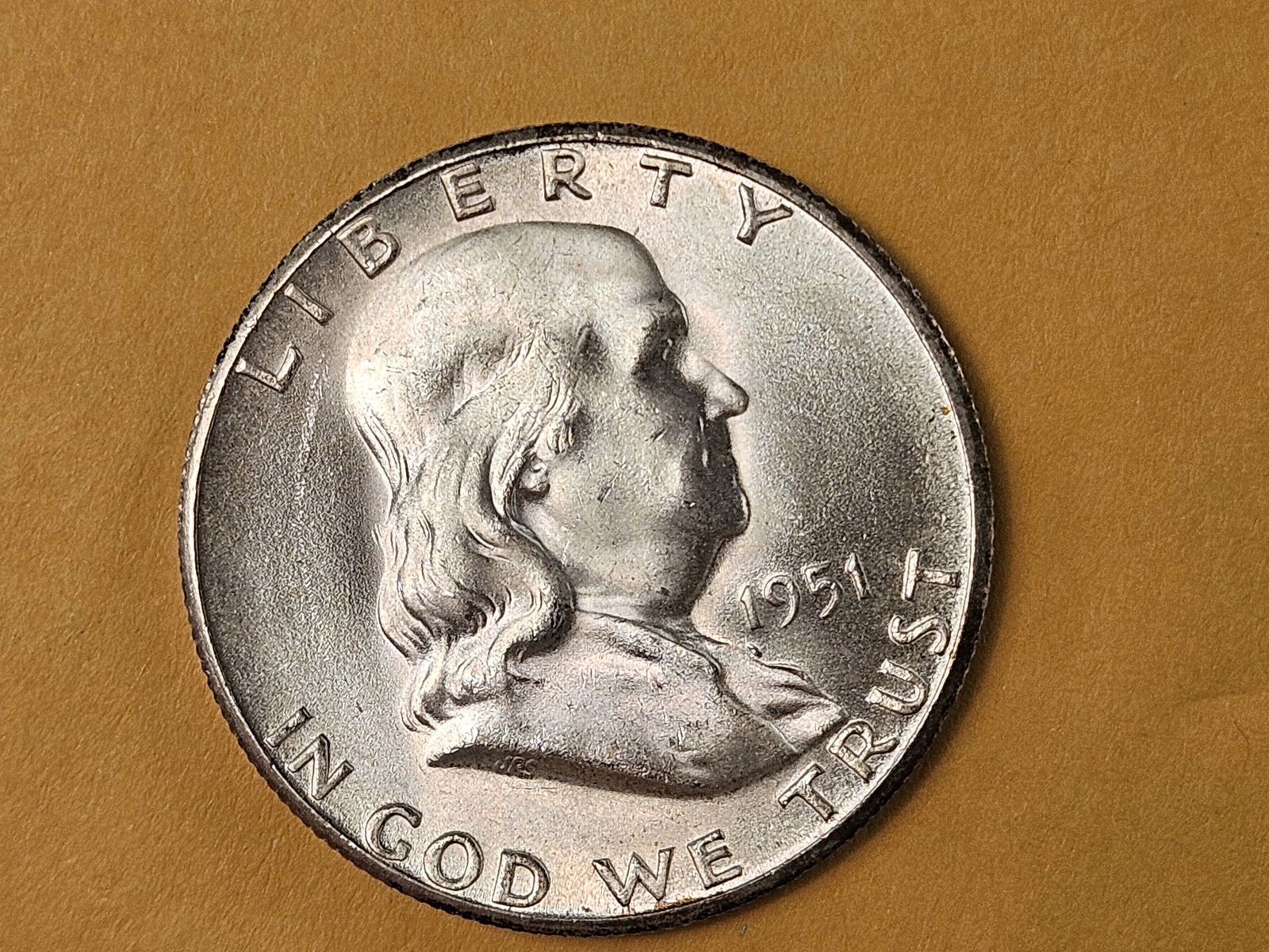 GEM Brilliant Uncirculated 1951-S Franklin half Dollar - 5
