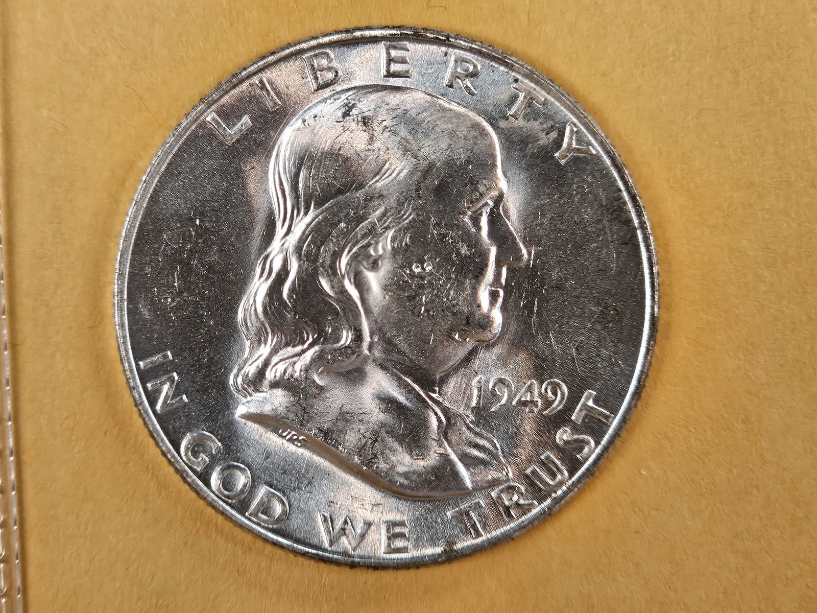 Very Choice Brilliant Uncirculated 1949-D Franklin Silver Half Dollar FBL (1 of 6)