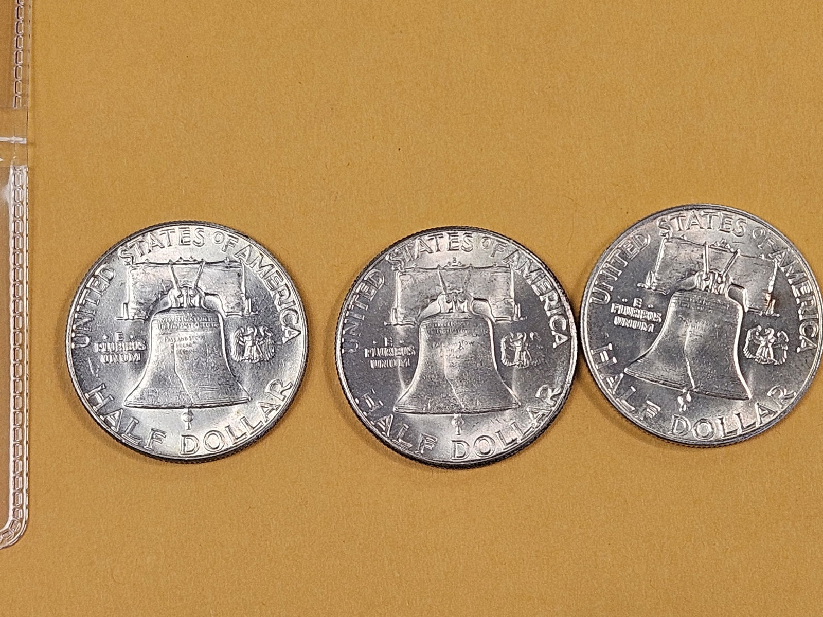 Three Choice to Very Choice Brilliant Uncirculated silver Franklin Half Dollars - 5