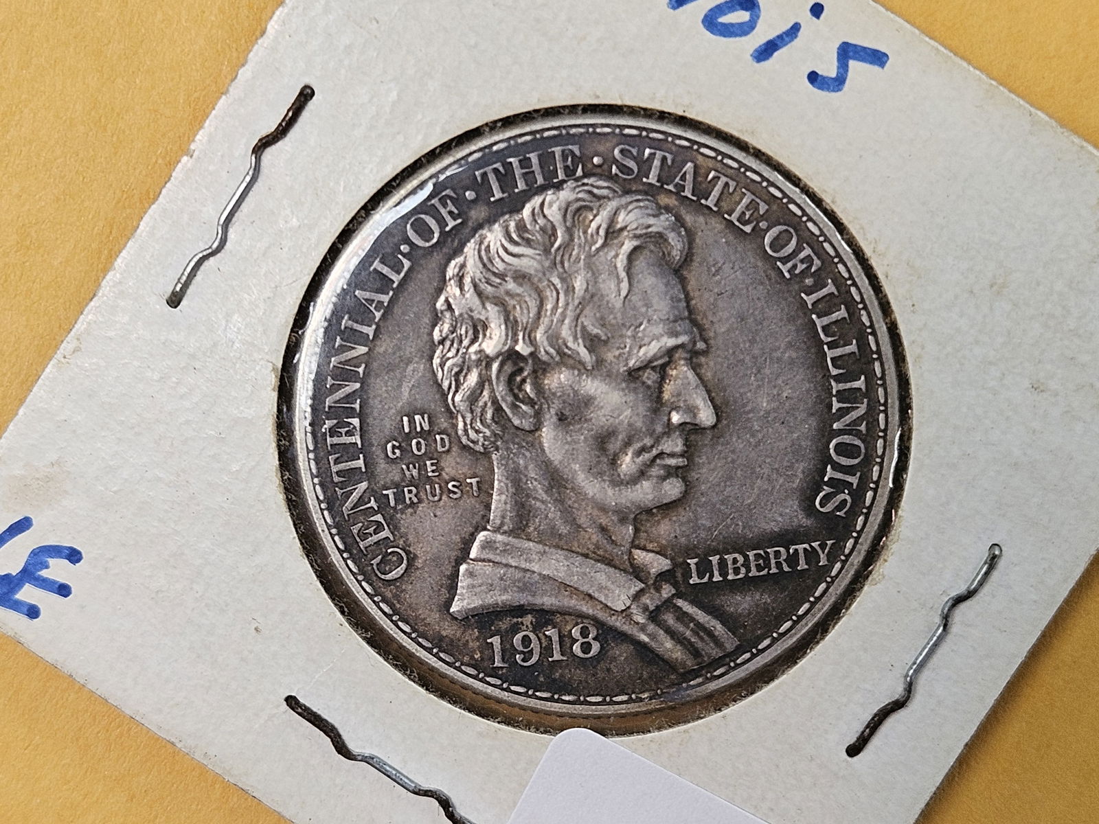 1918 Lincoln Commmemorative silver Half Dollarin About Uncirculated: Light patina 