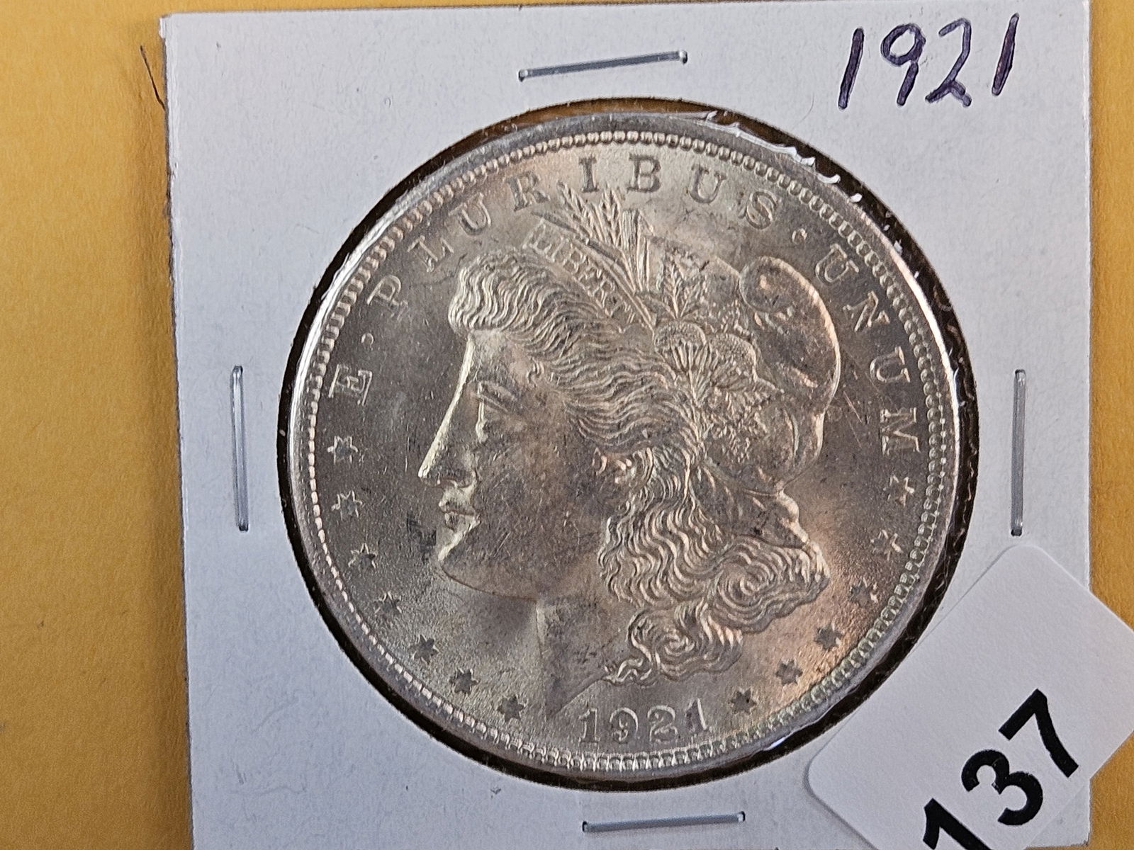Choice Brilliant Uncirculated 1921 Morgan Dollar: Last year issue 