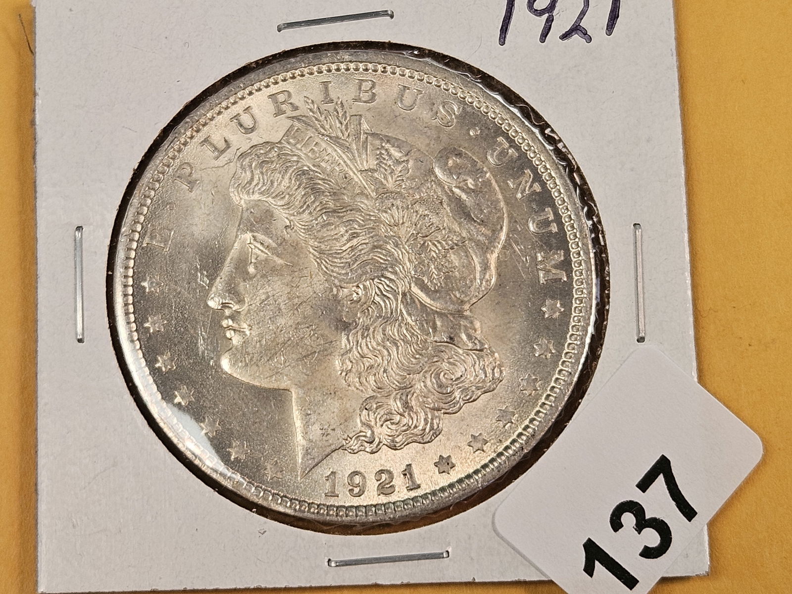 Choice Brilliant Uncirculated 1921 Morgan Dollar - 2