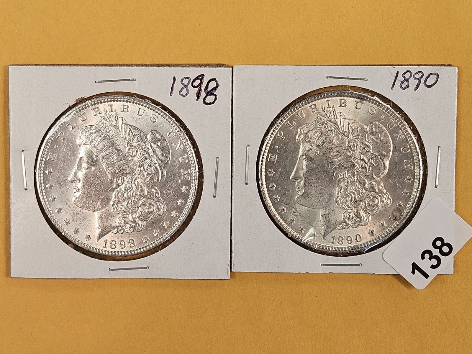 Two Brilliant About Uncirculated plus Morgan silver Dollars (1 of 2)