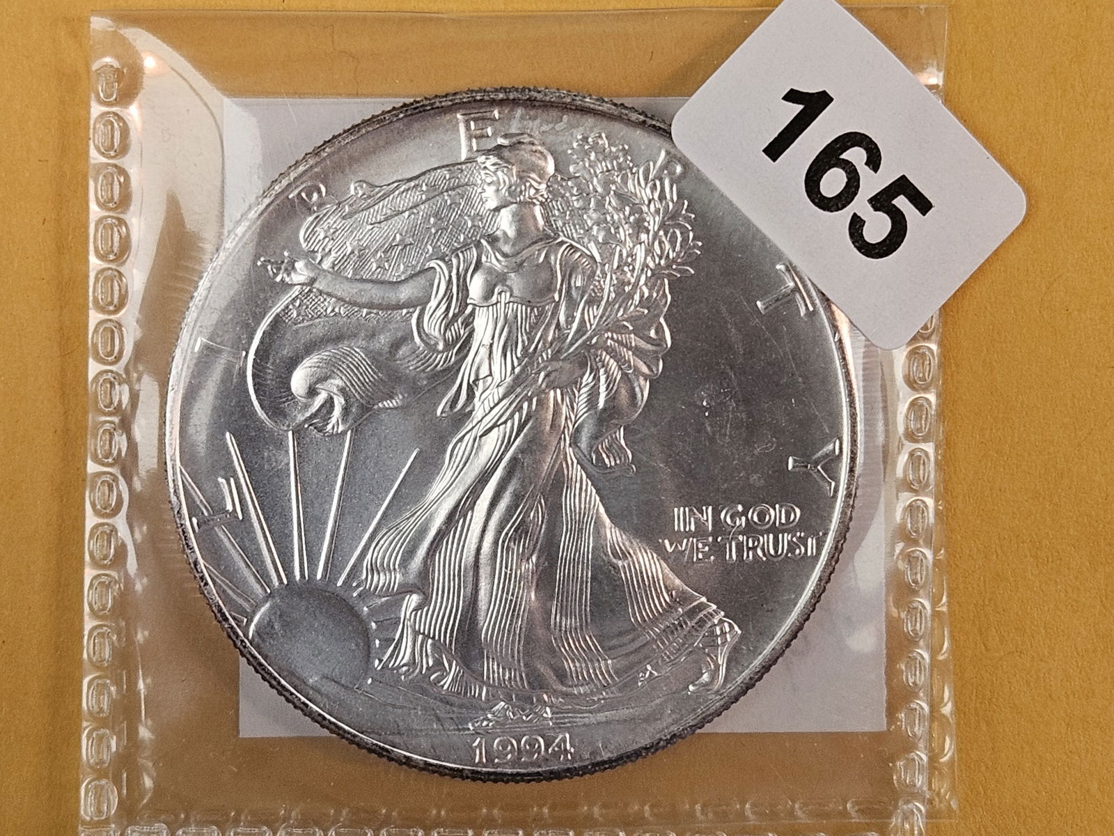 * Semi-key GEM Brilliant Uncirculated 1994 American Silver Eagle (1 of 2)