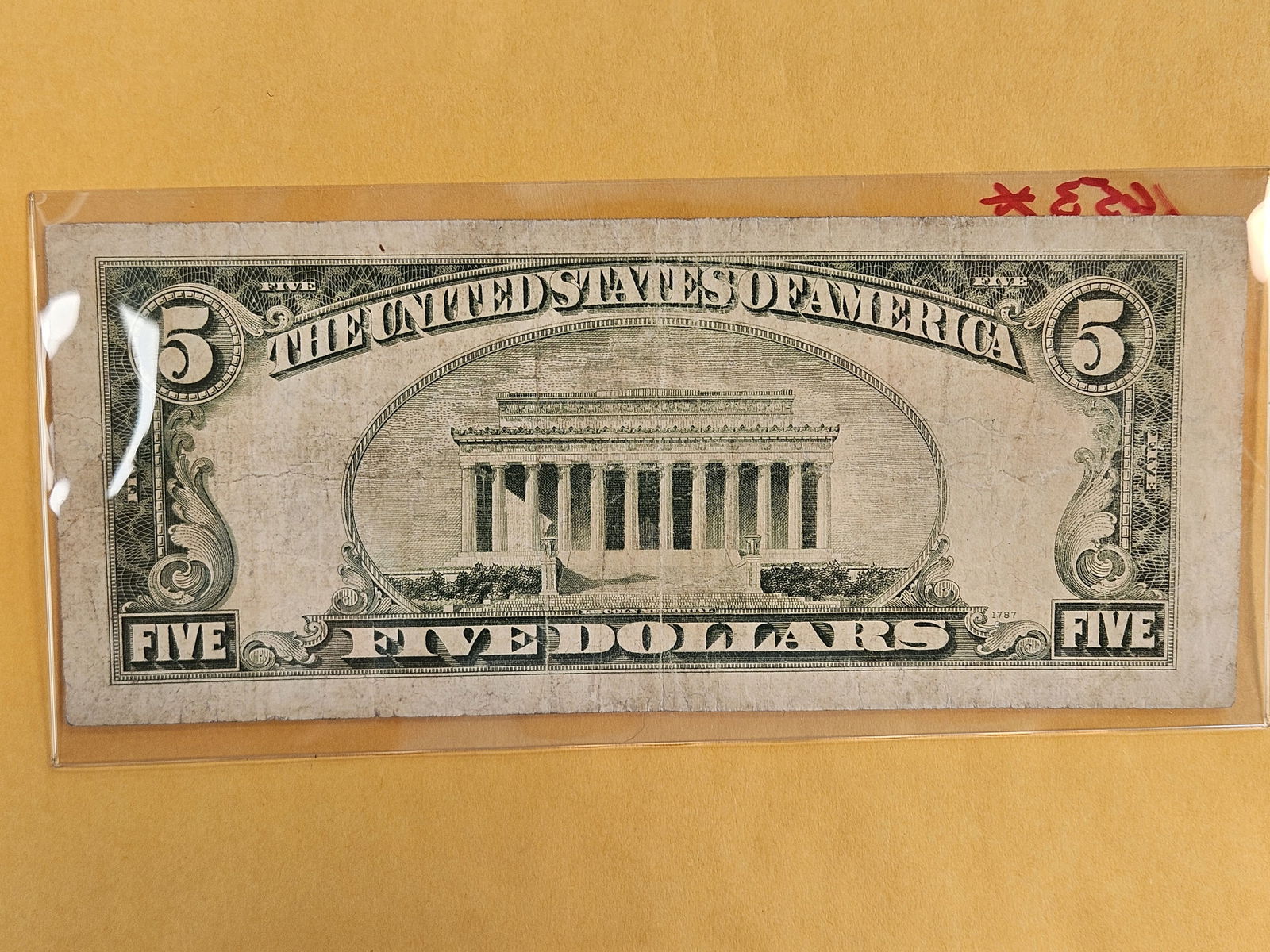 Series of 1934-C Five Dollar Silver Certificate STAR REPLACEMENT! - 2