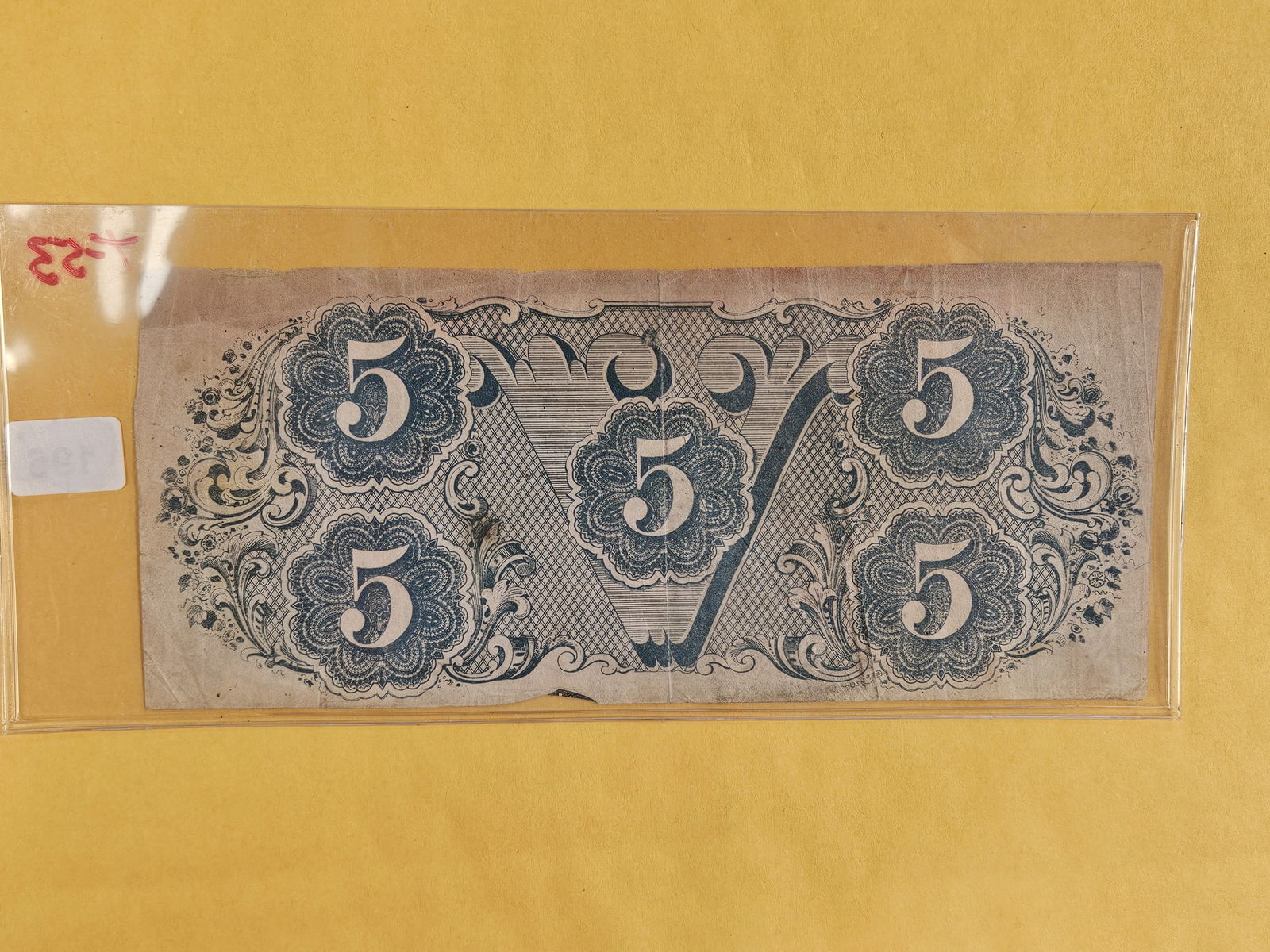 1862 Confederate States of America Five Dollar - 2