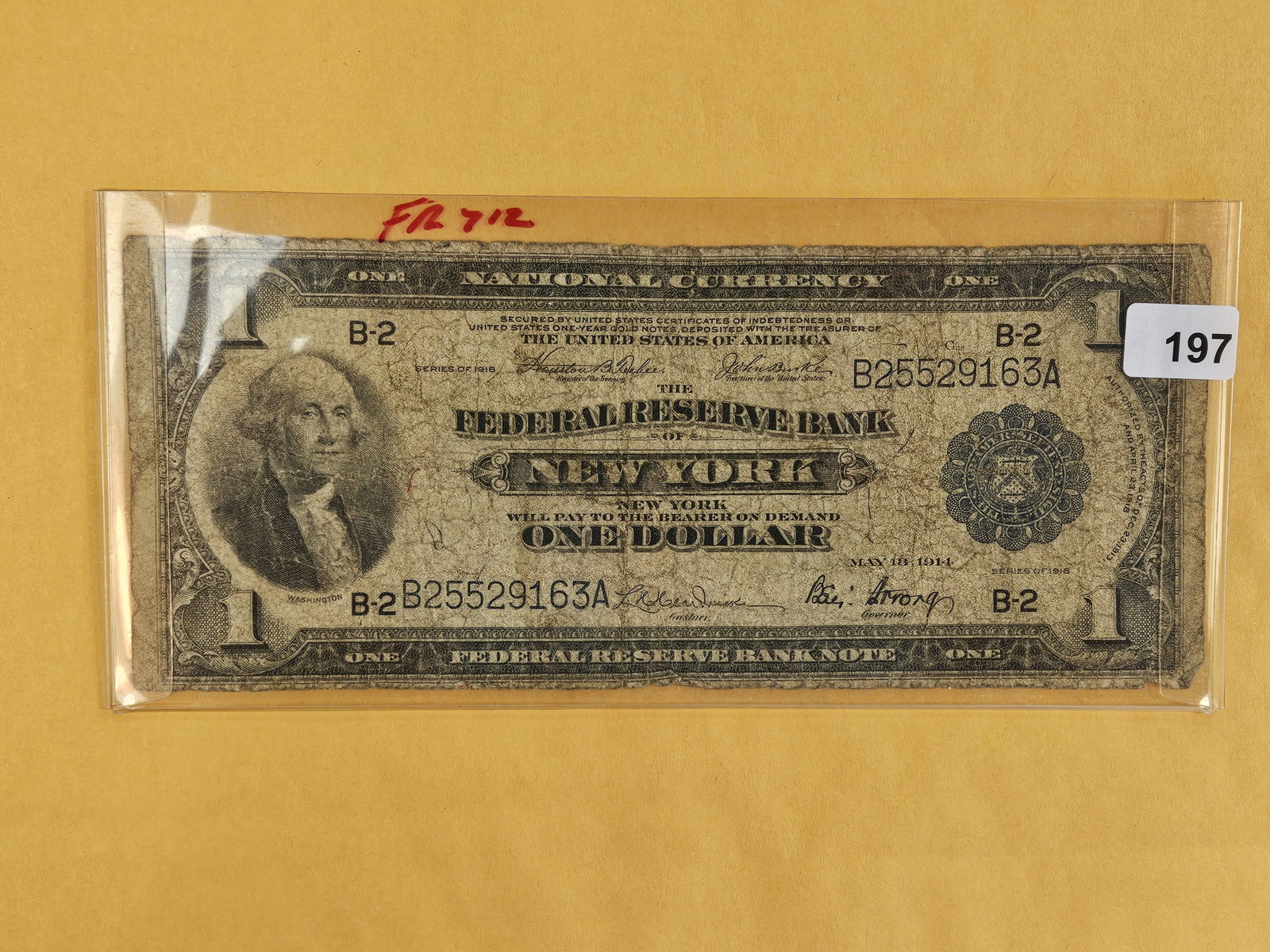 Series of 1914 Large Size One Dollar National Currency: New York 