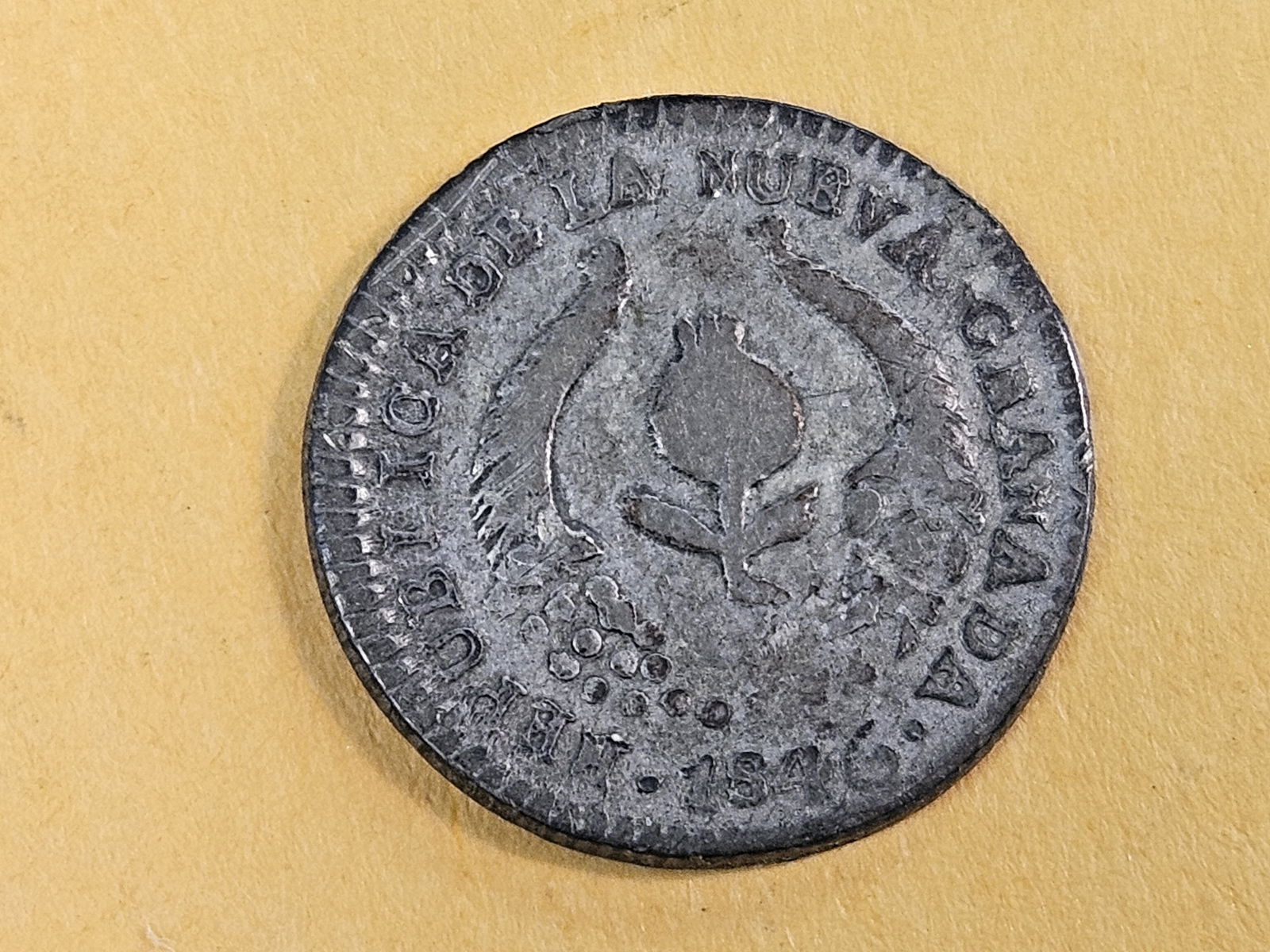 1846 Colombia Republic of New Granada 1/2 real: Silver. Km 96.2 