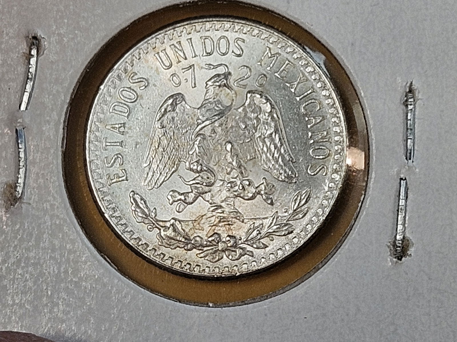 GEM Brilliant Uncirculated 1943 Mexico silver 20 centavos - 4