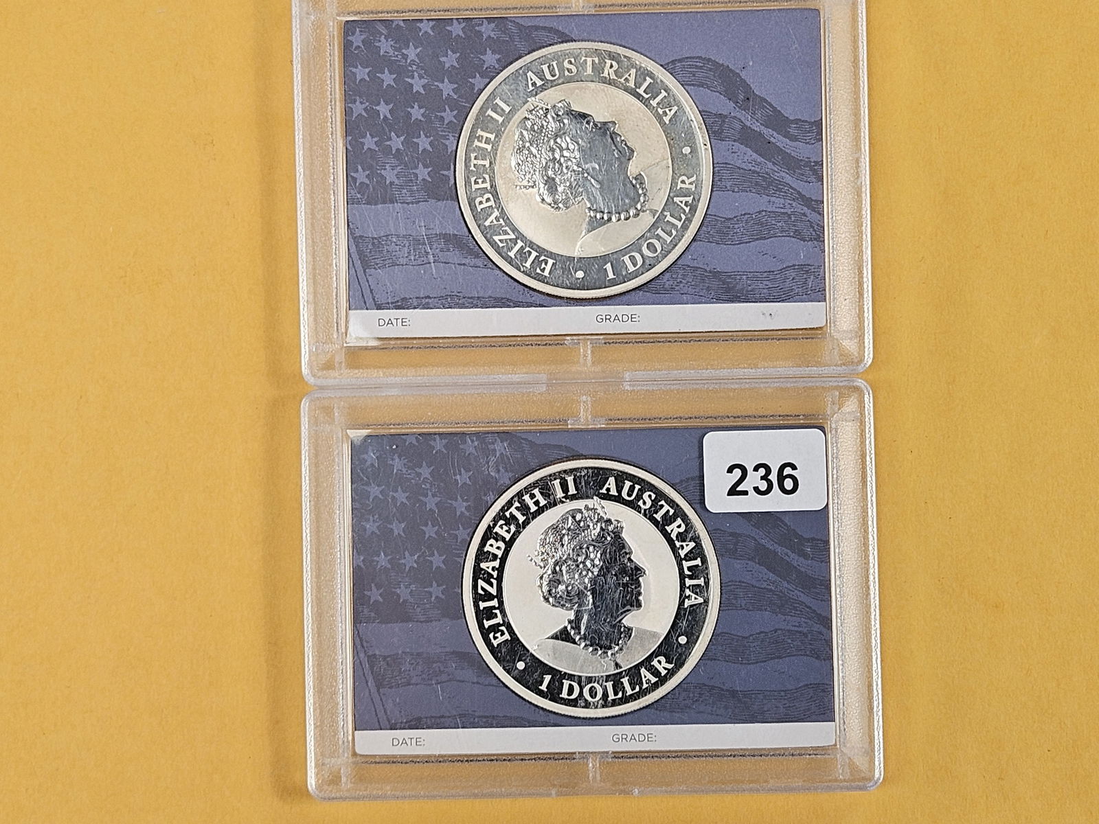 Two GEM Proof Australia Silver Dollars - 2